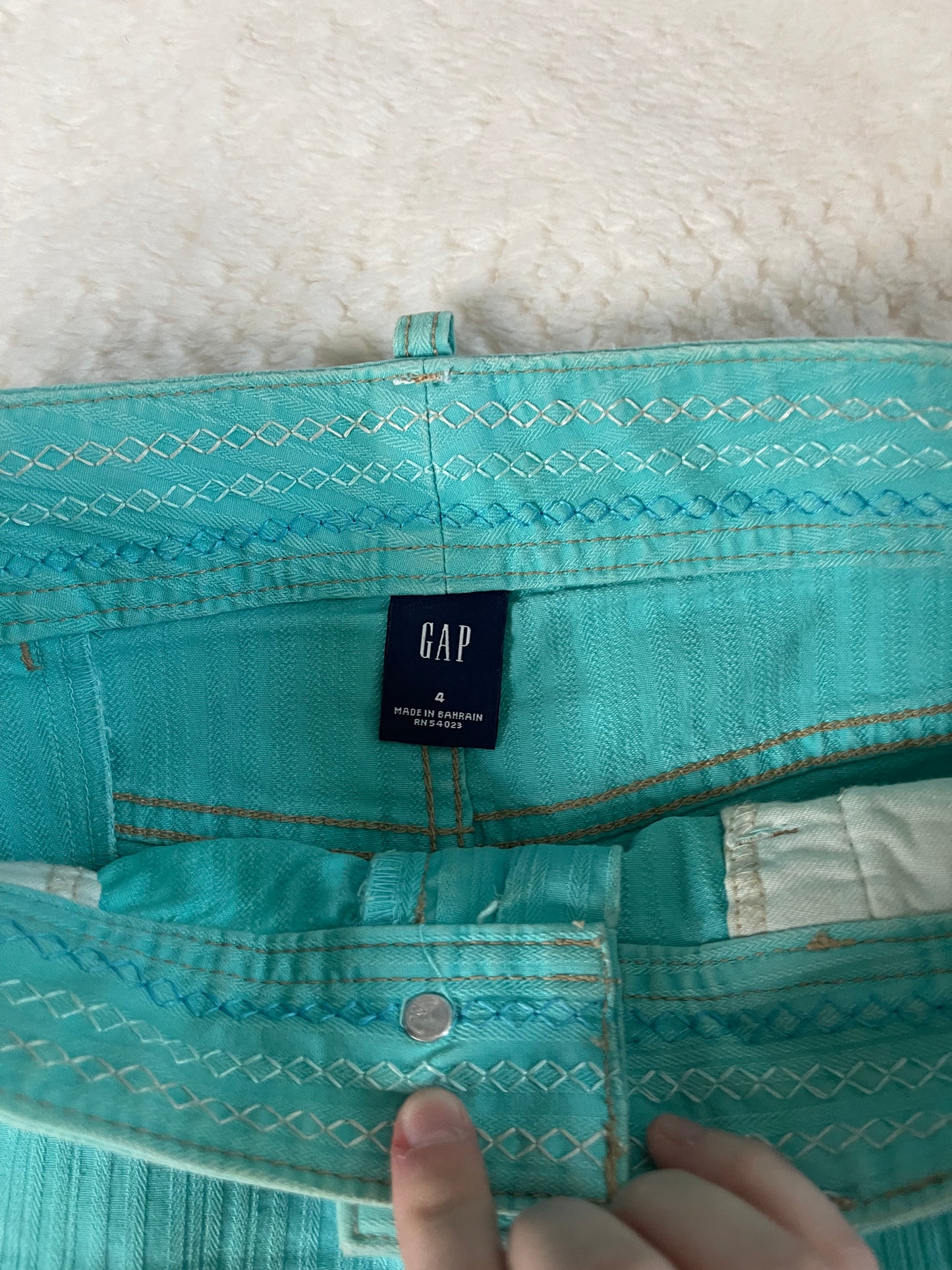 Y2k teal mini skirt