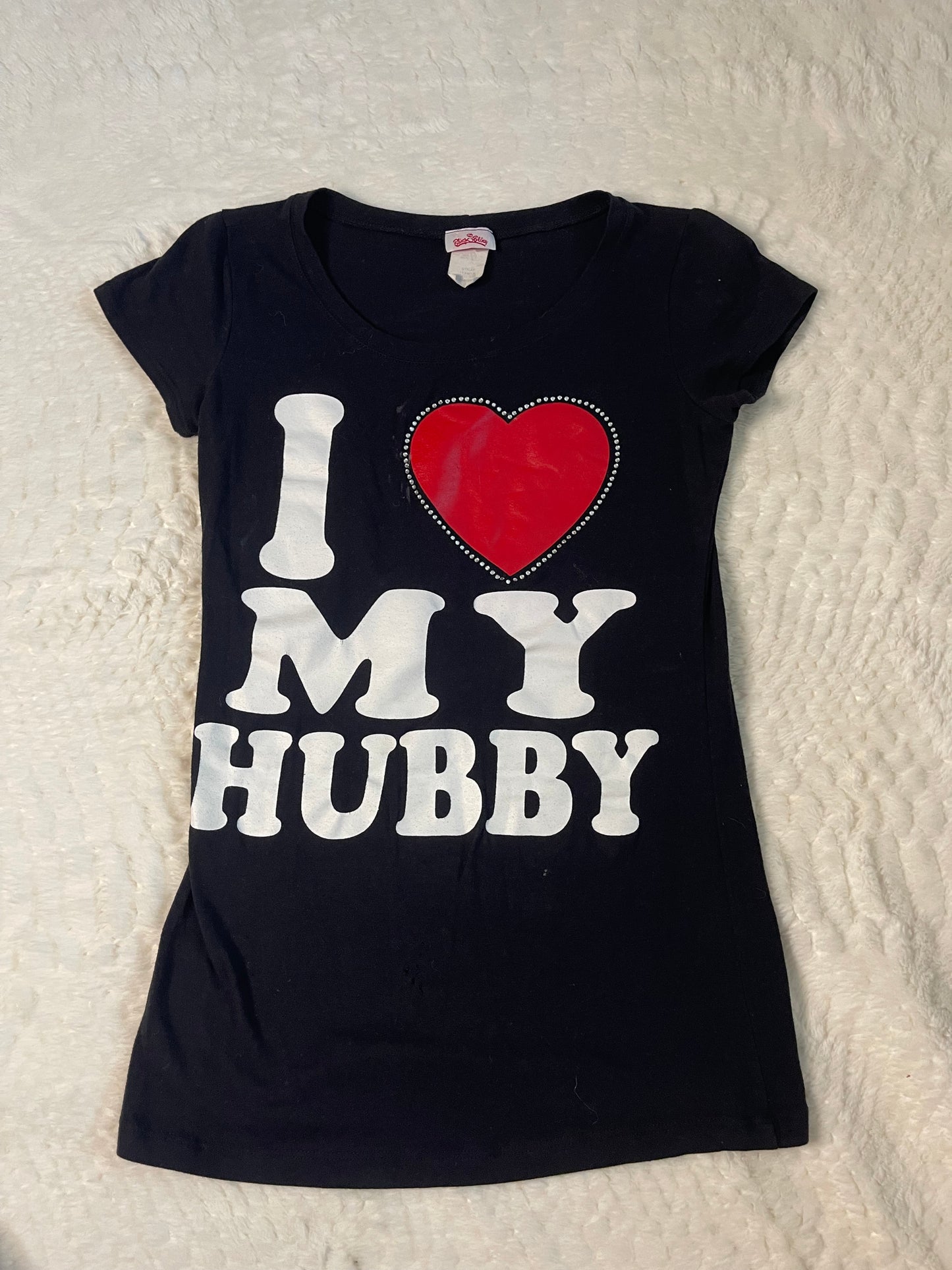 Y2k “I love my hubby” baby tee