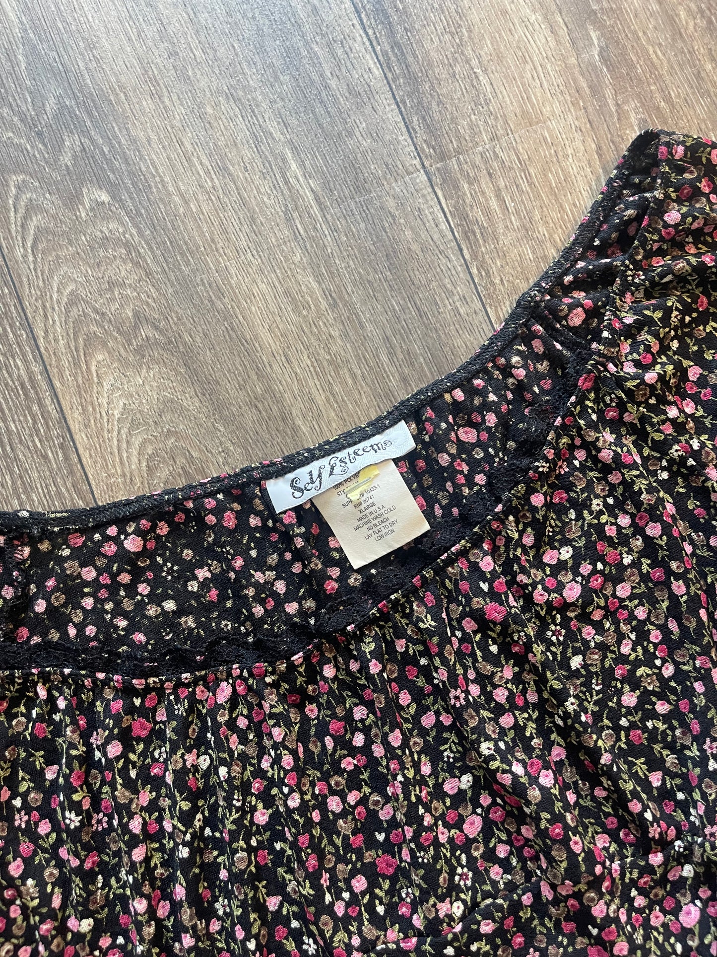 Y2k mesh self esteem bell sleeve top