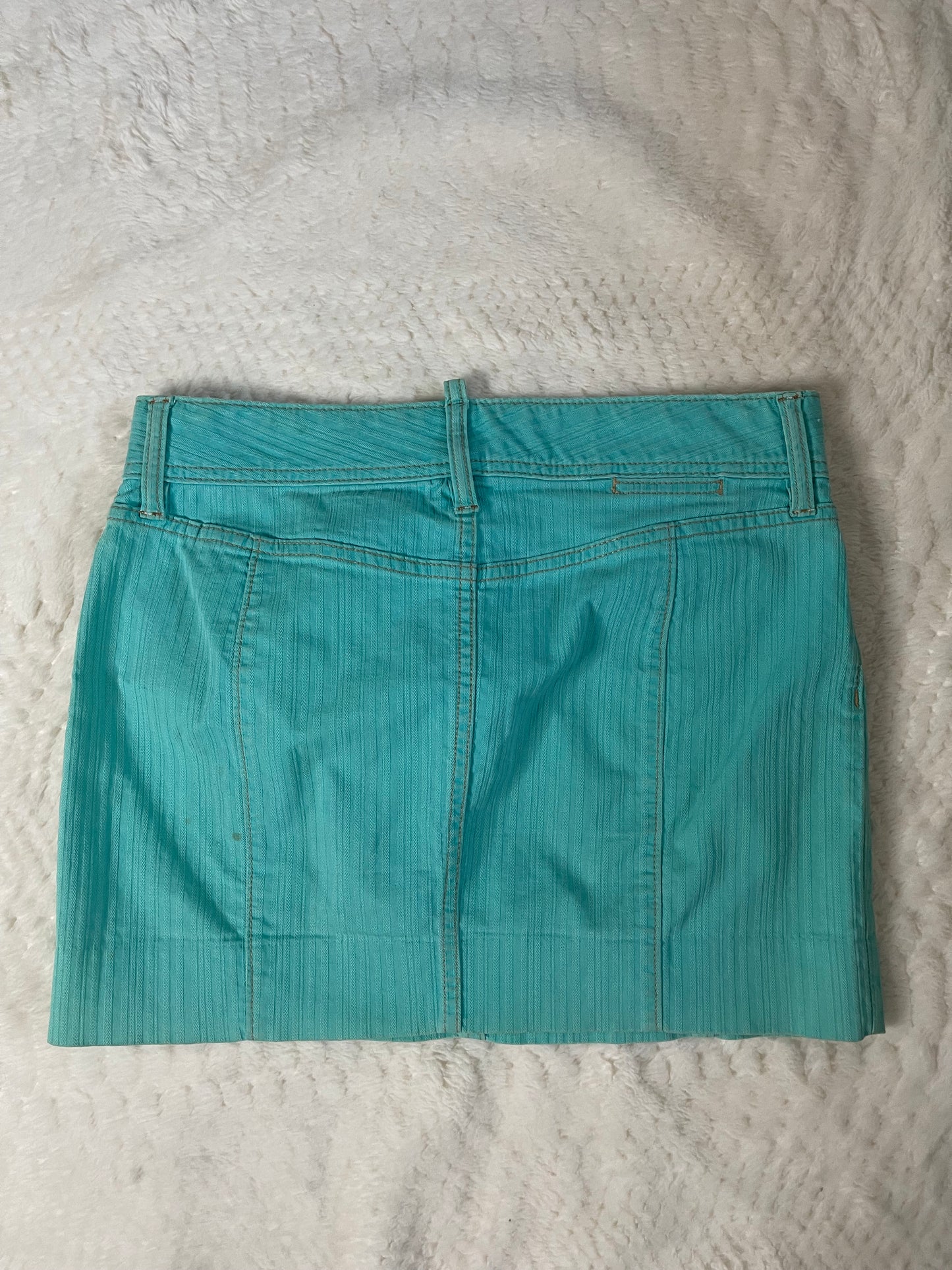 Y2k teal mini skirt