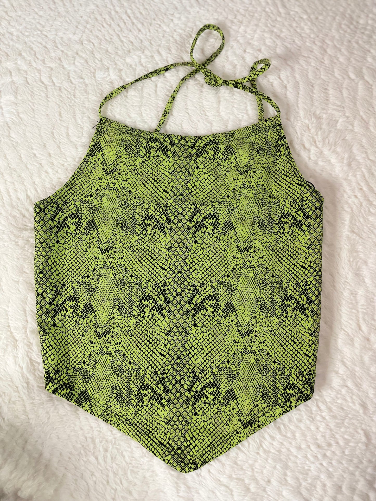 Y2k Snake Print Halter Top