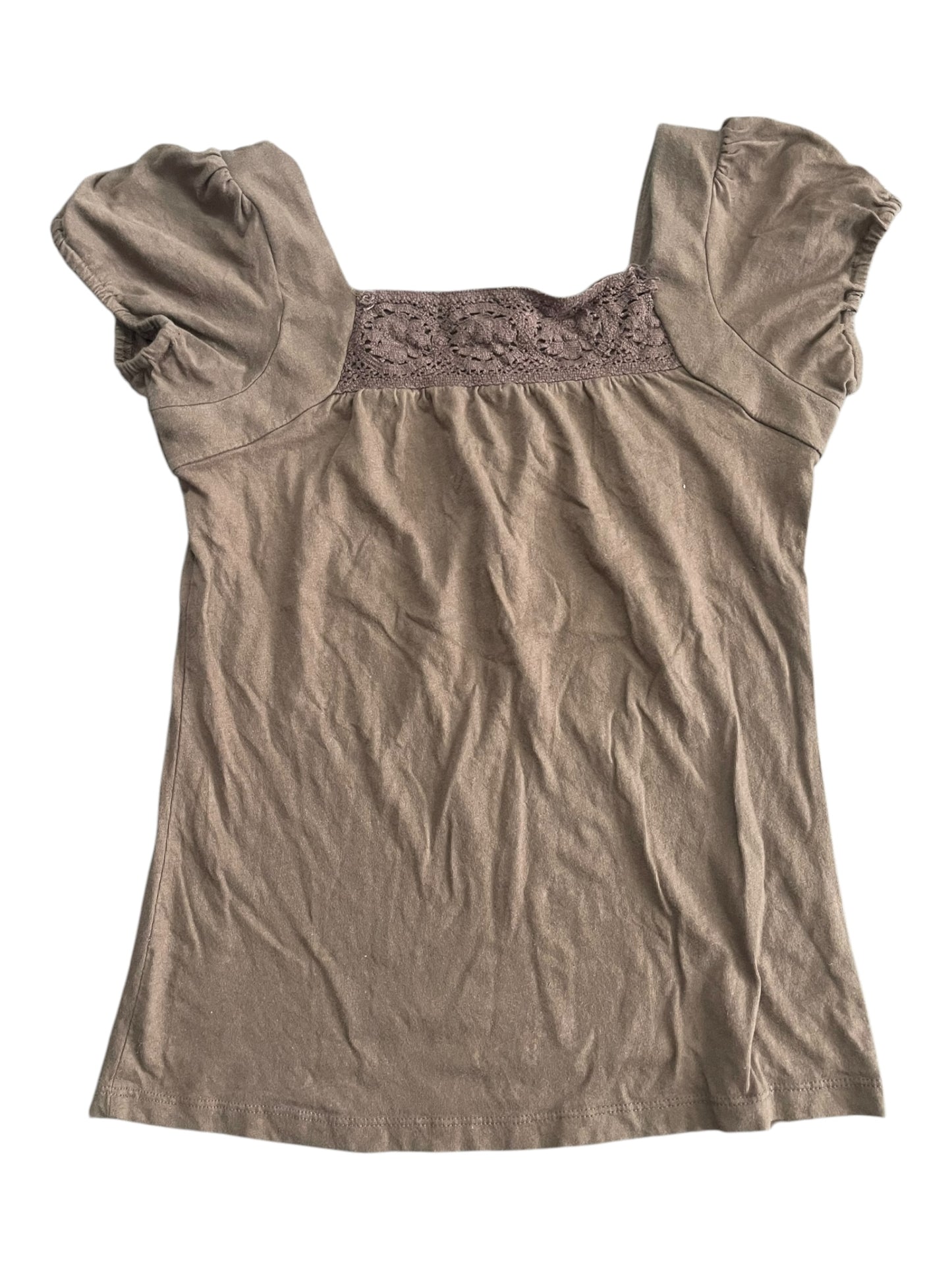 Y2k brown babydoll top