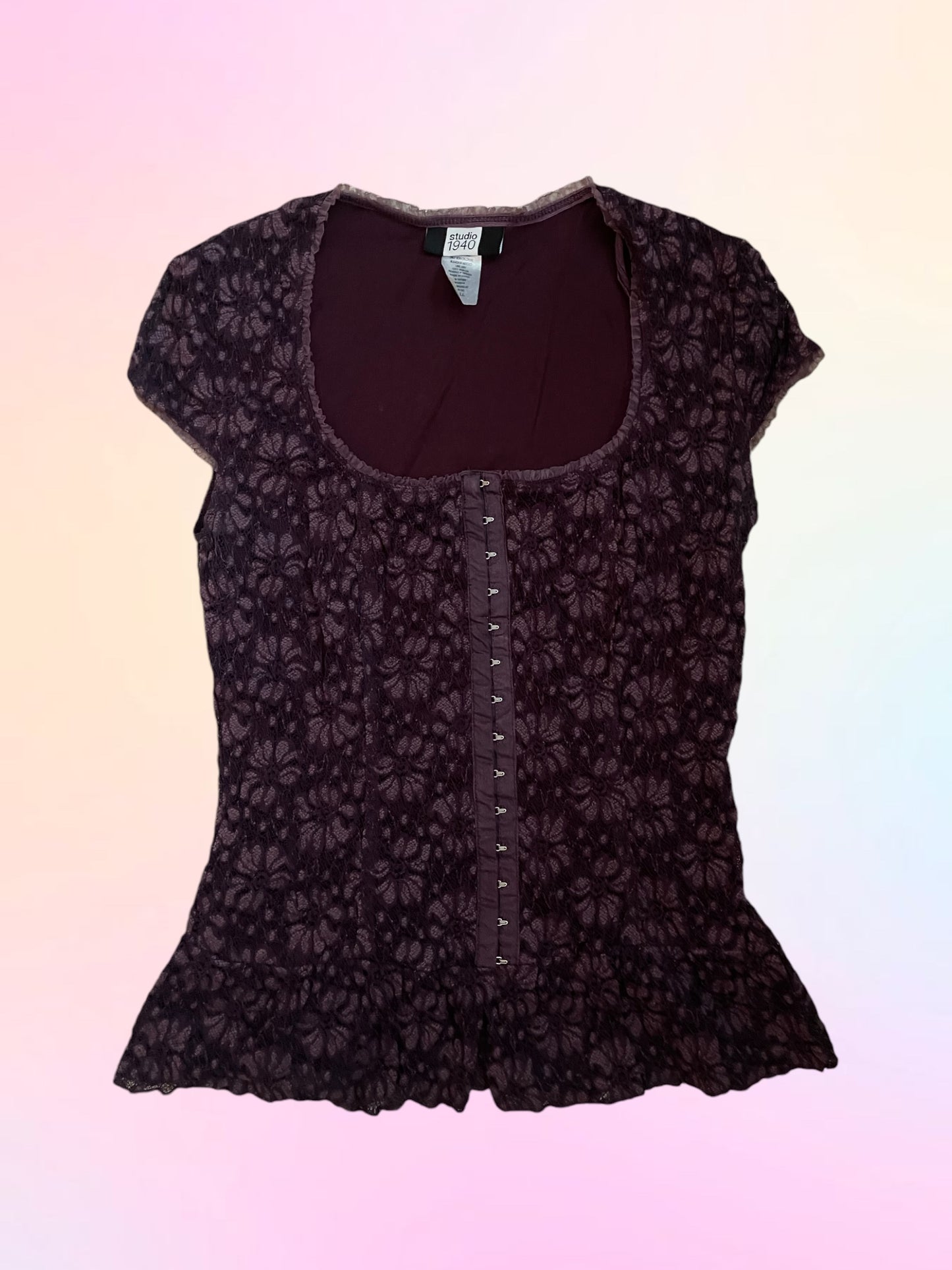 Y2k Purple Corset blouse