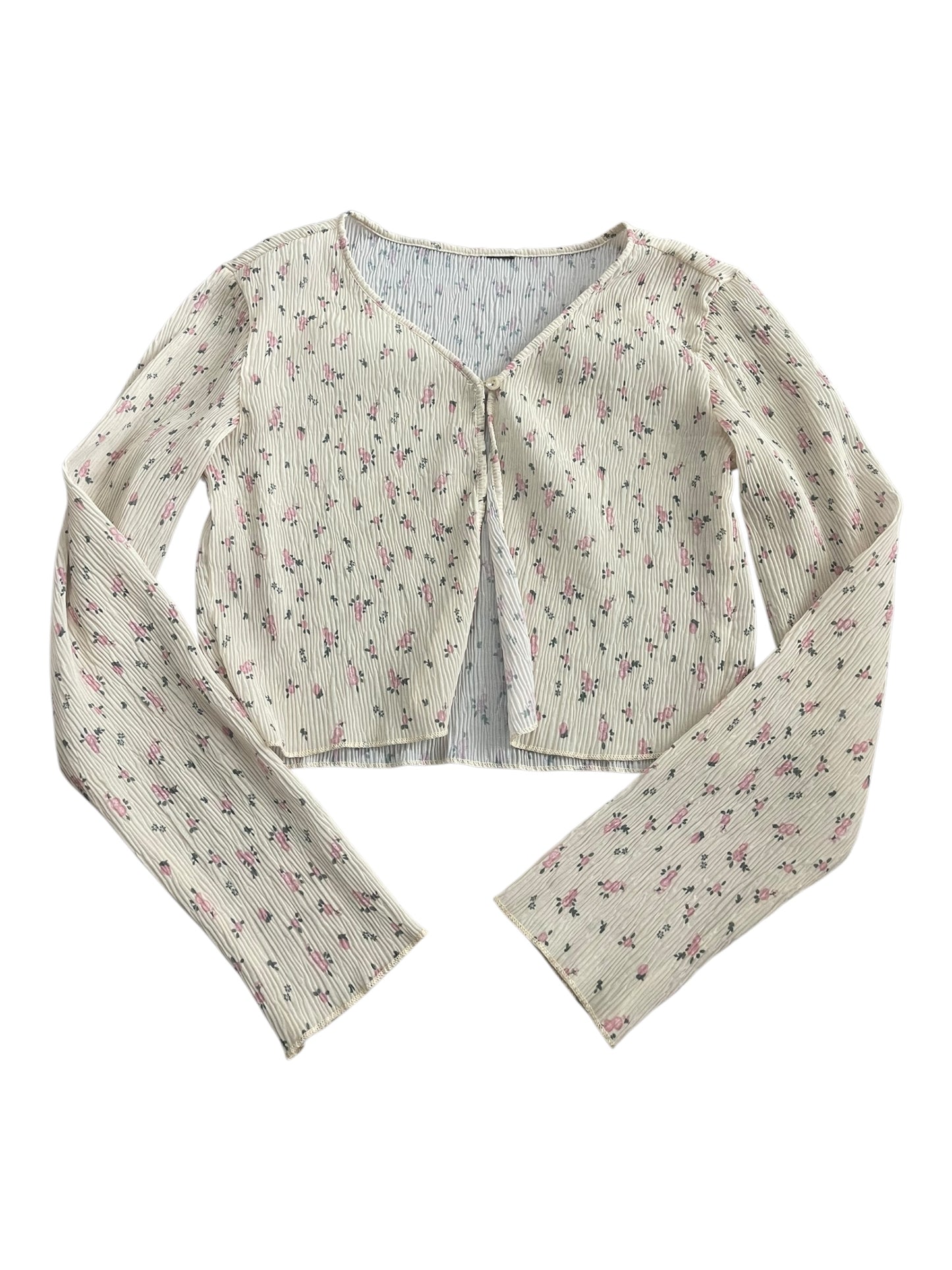 Cute pastel yellow flower cardigan