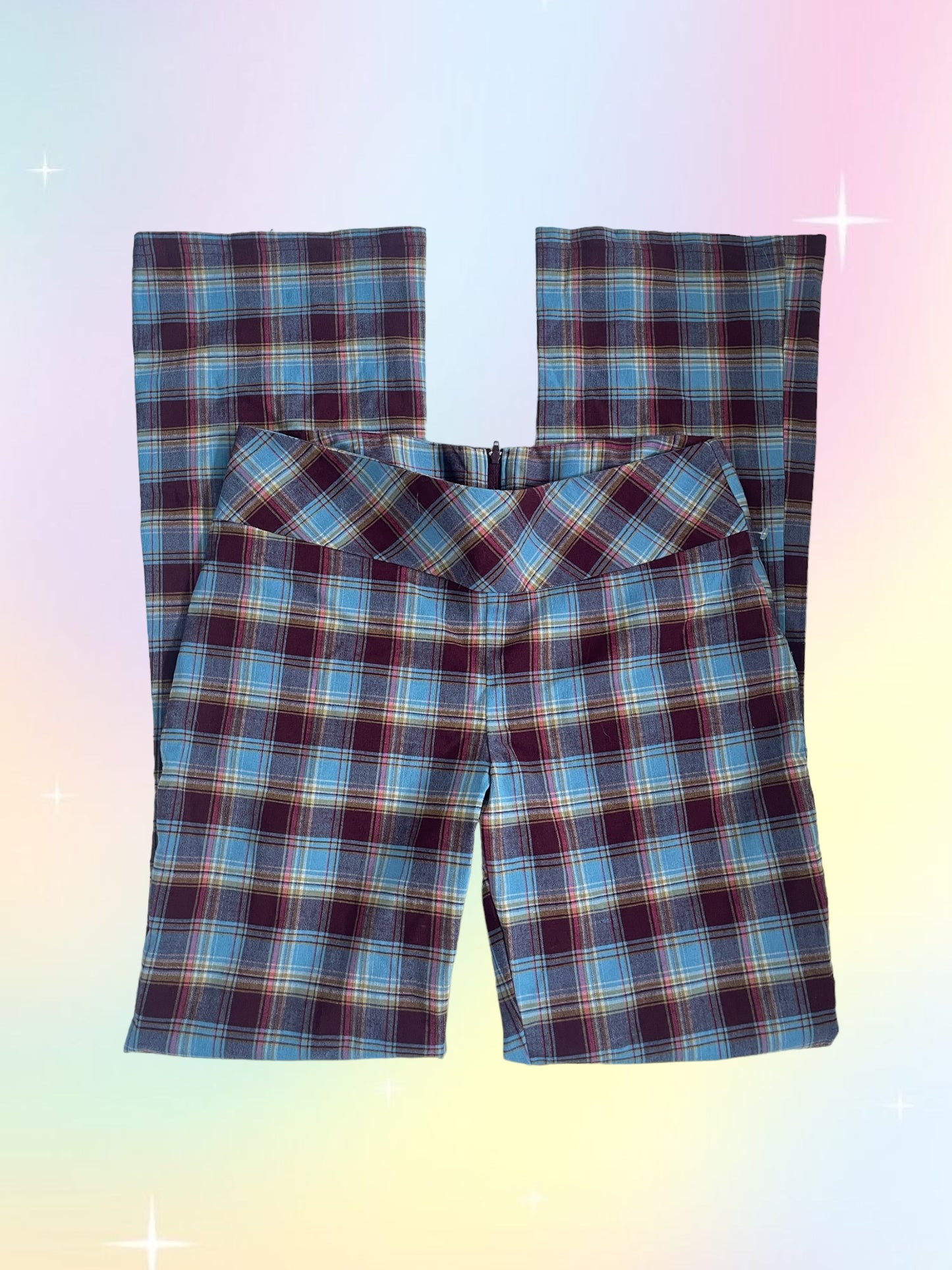 Y2k plaid flare pants