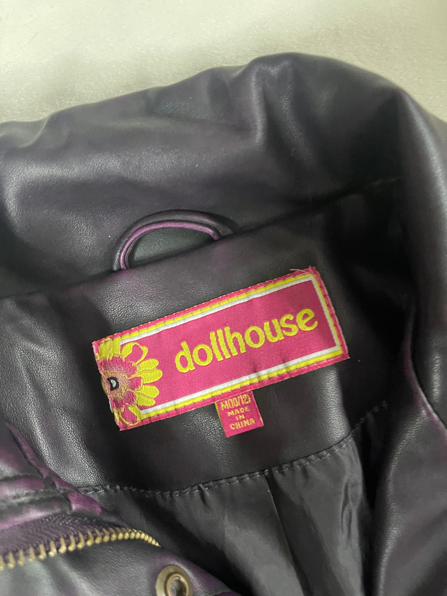 Y2k faded purple dollhouse leather jacket