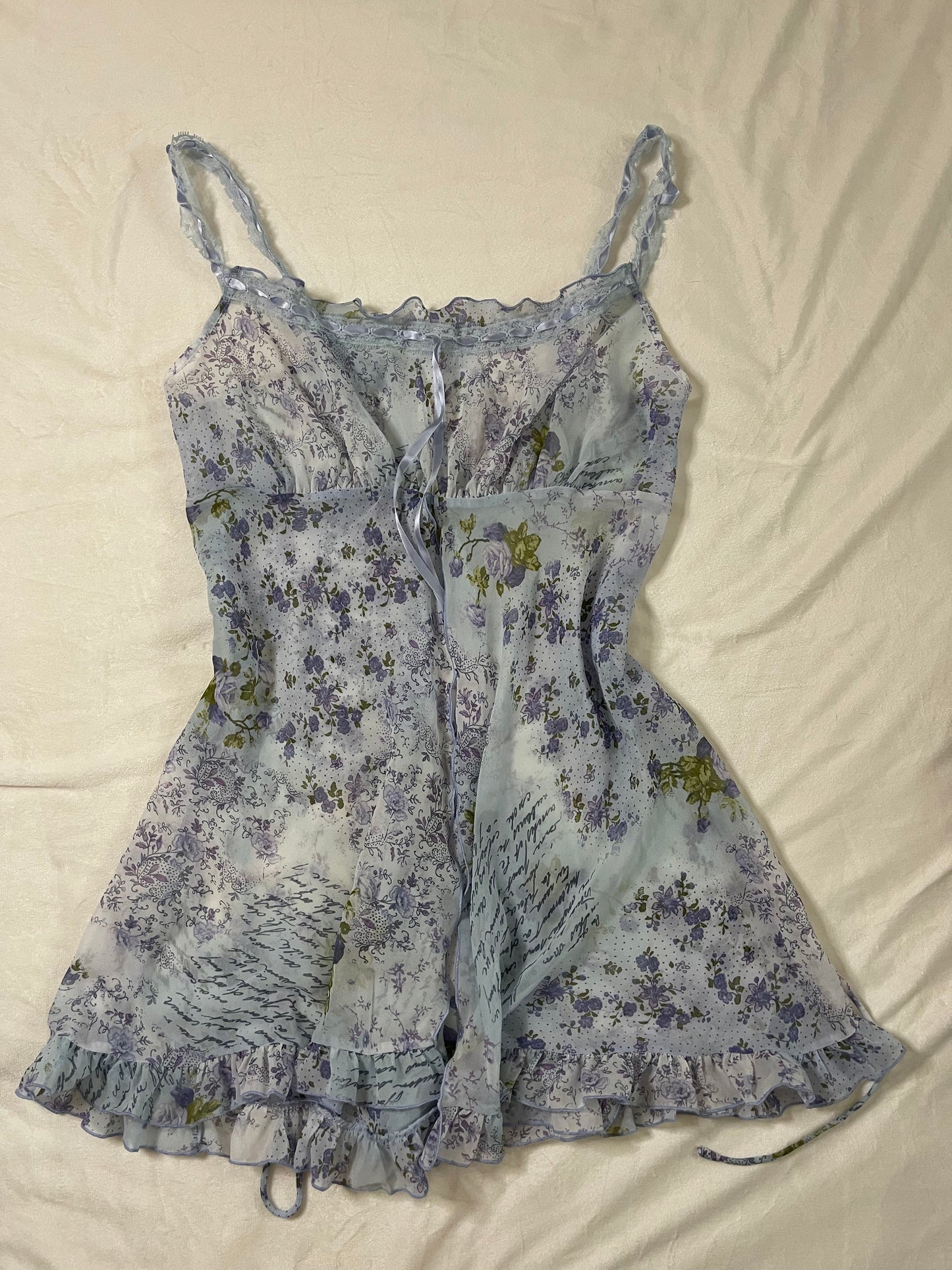 Y2k sheer lace slip