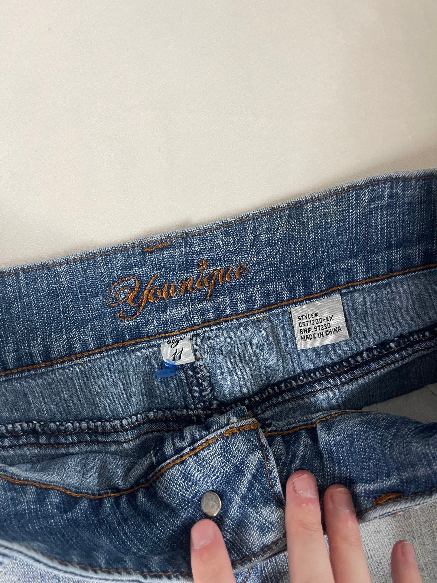 Y2k denim mini skirt