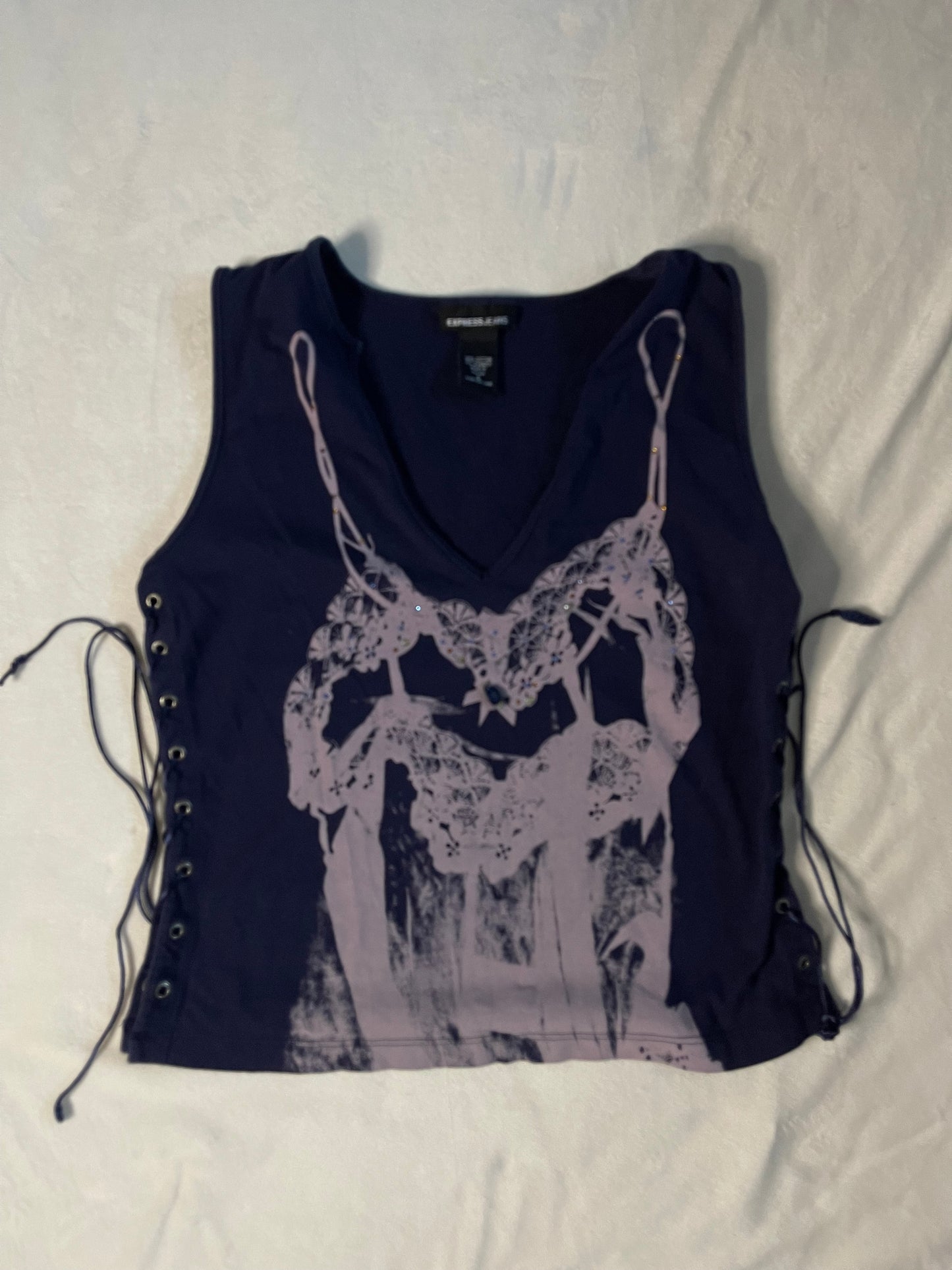 Y2k Express lace up tank