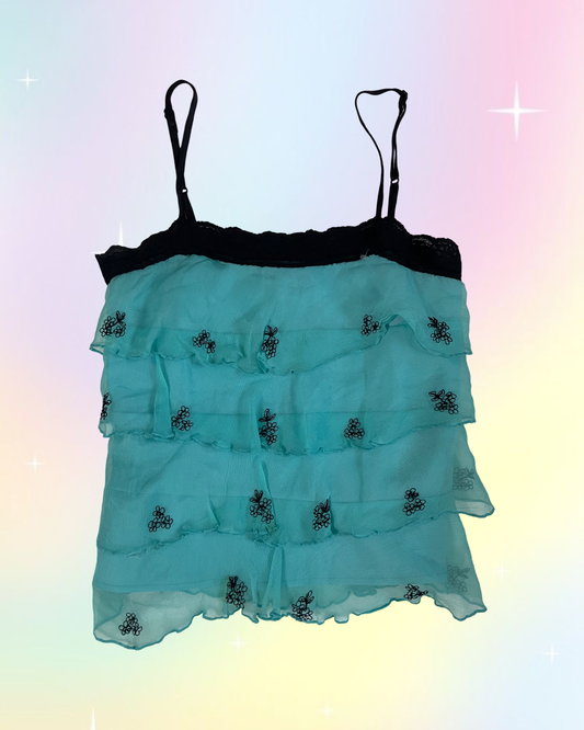 Y2k ruffled tank top