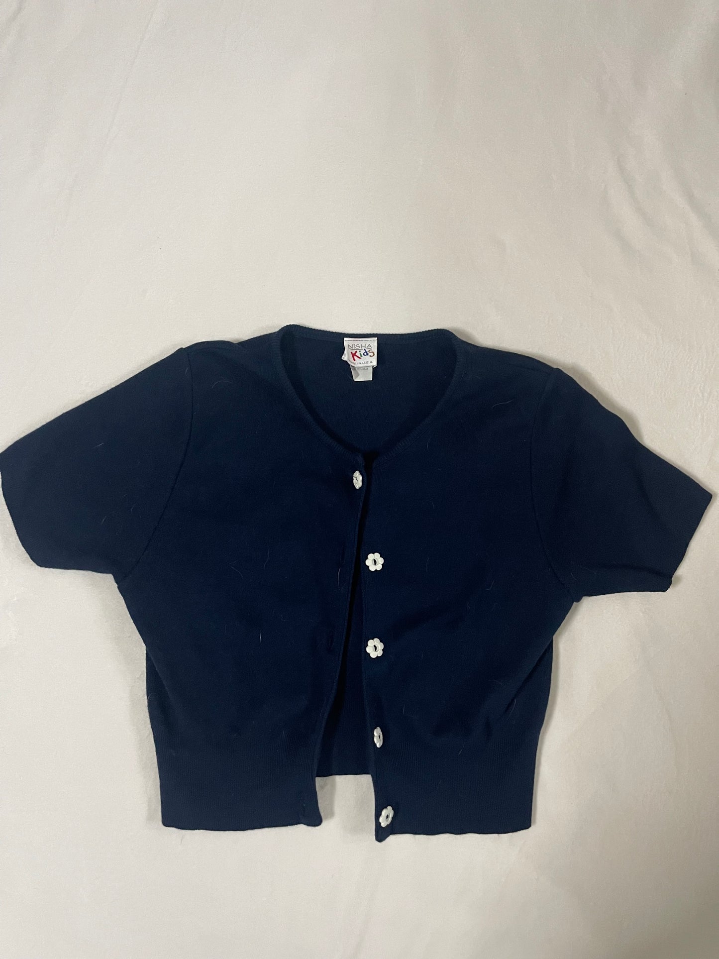 Y2k navy blue flower cardigan