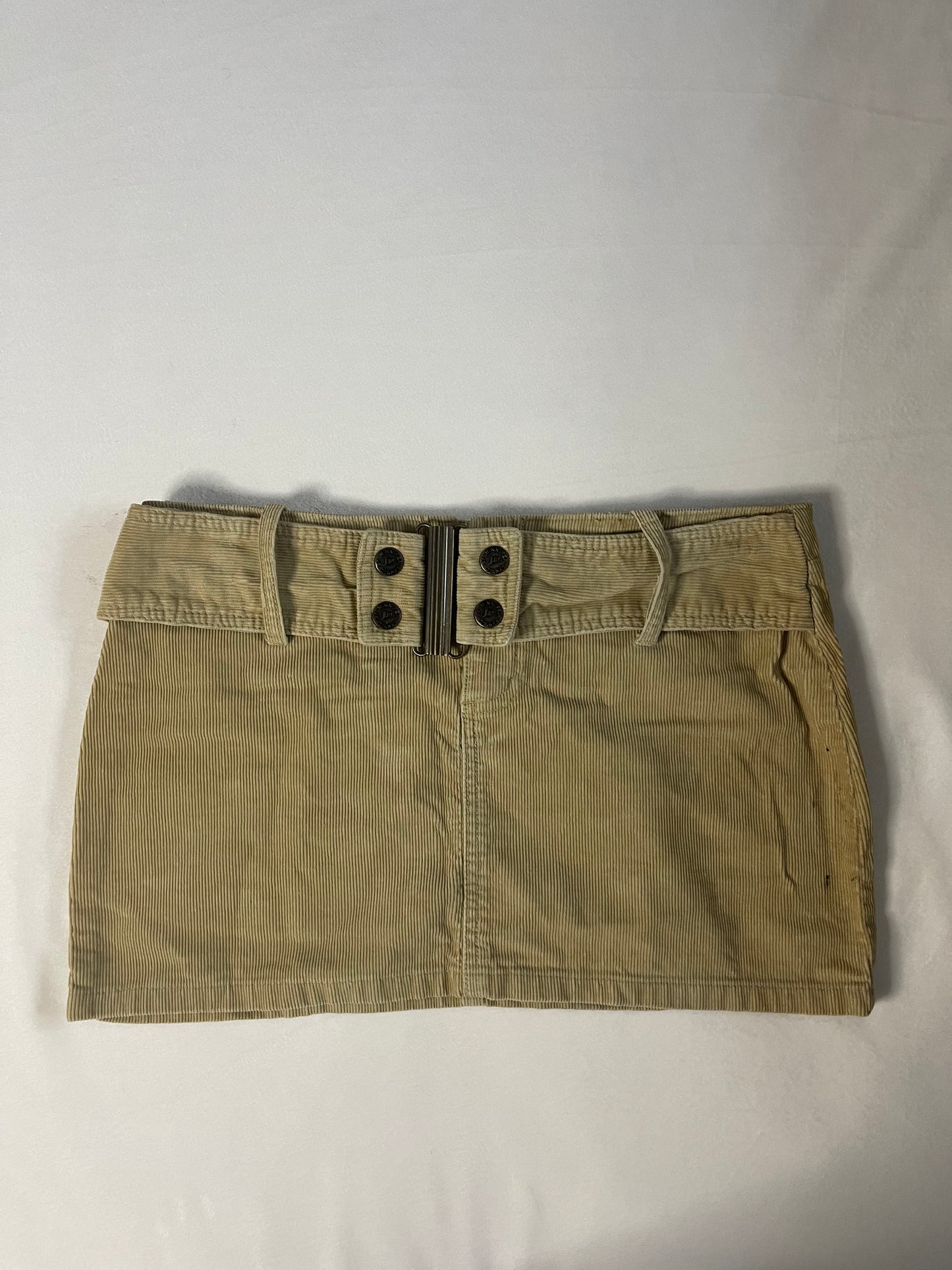 Y2k buckle corduroy mini skirt