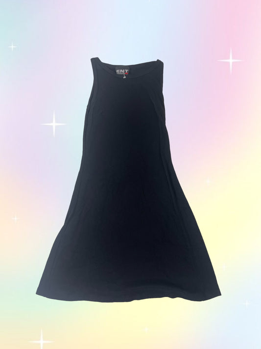 Y2k plain black mini dress