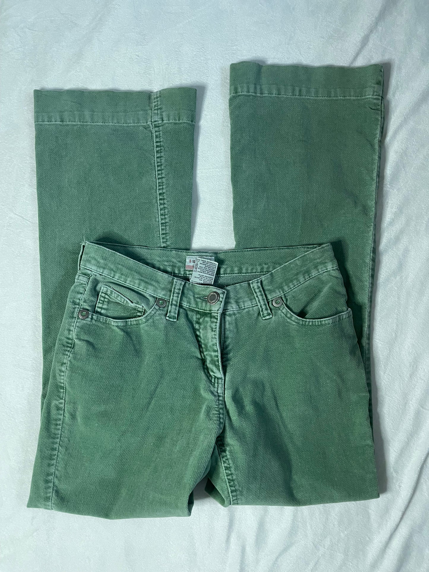 Y2k Sage Green Corduroy Pants (No Boundaries)