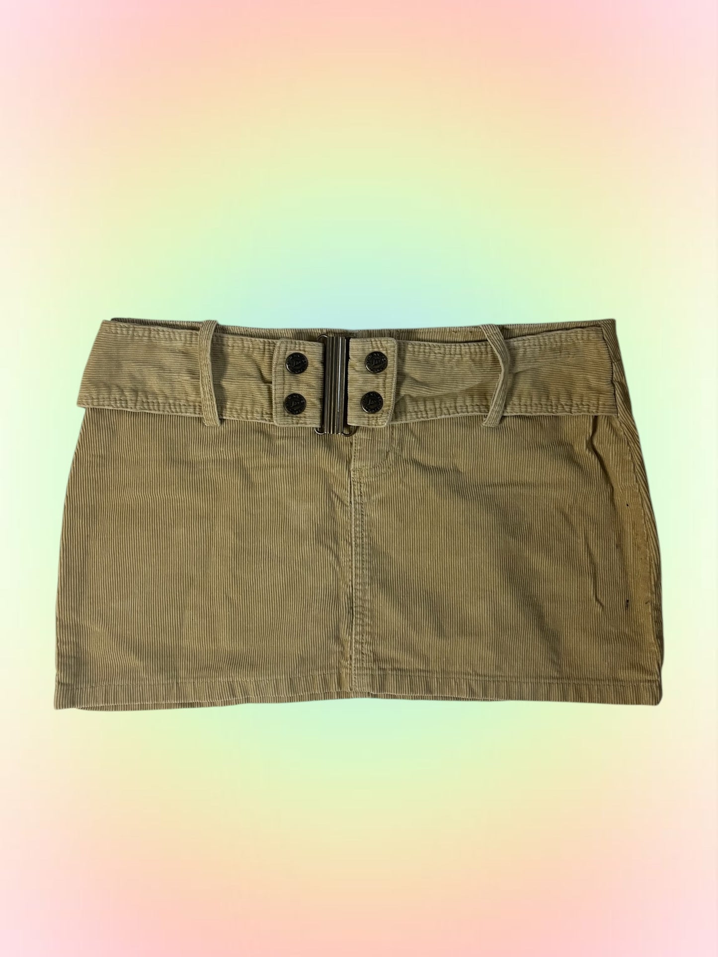 Y2k buckle corduroy mini skirt