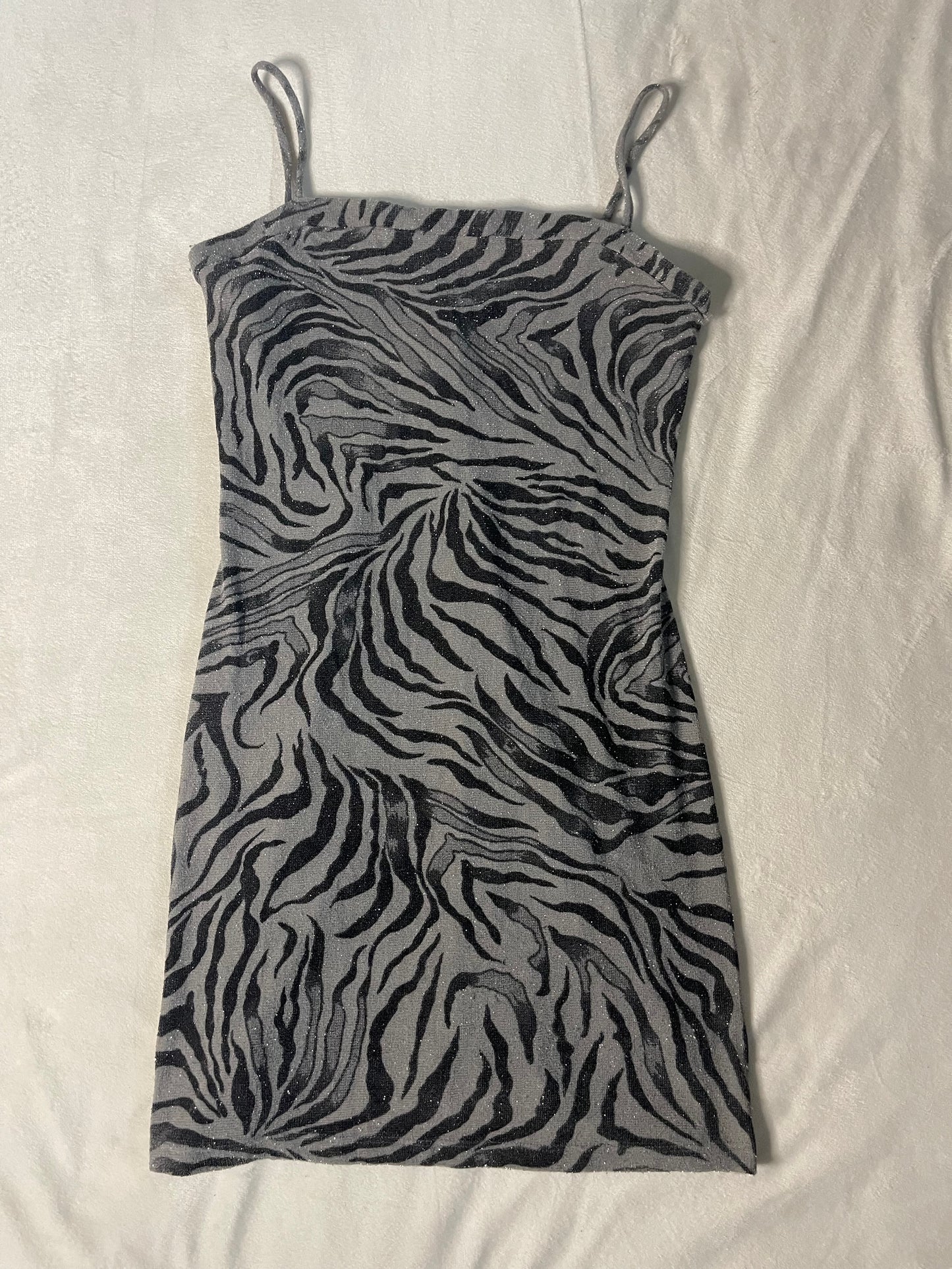 Y2k zebra print mini dress