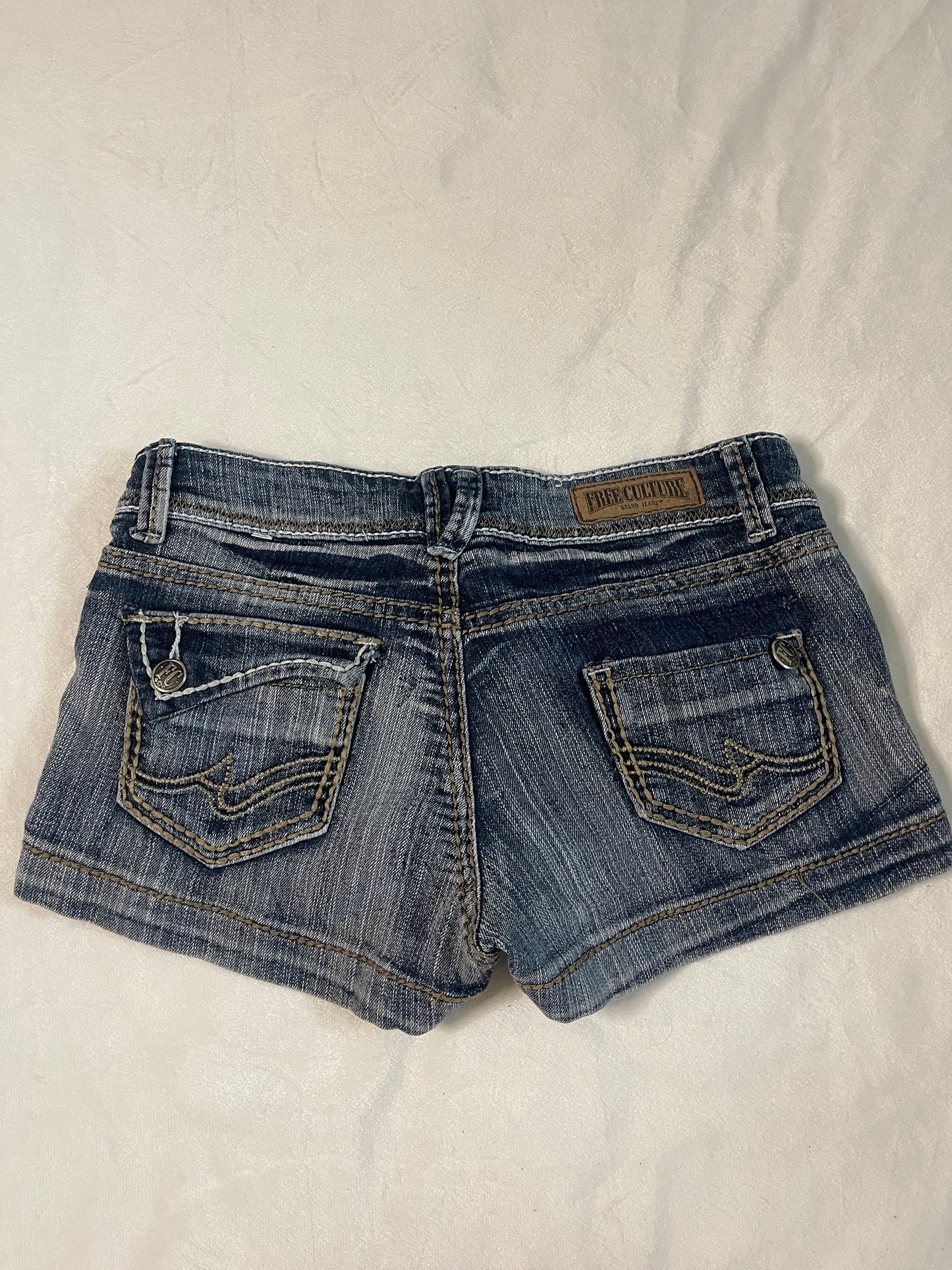 Y2k grey/dark wash shorts