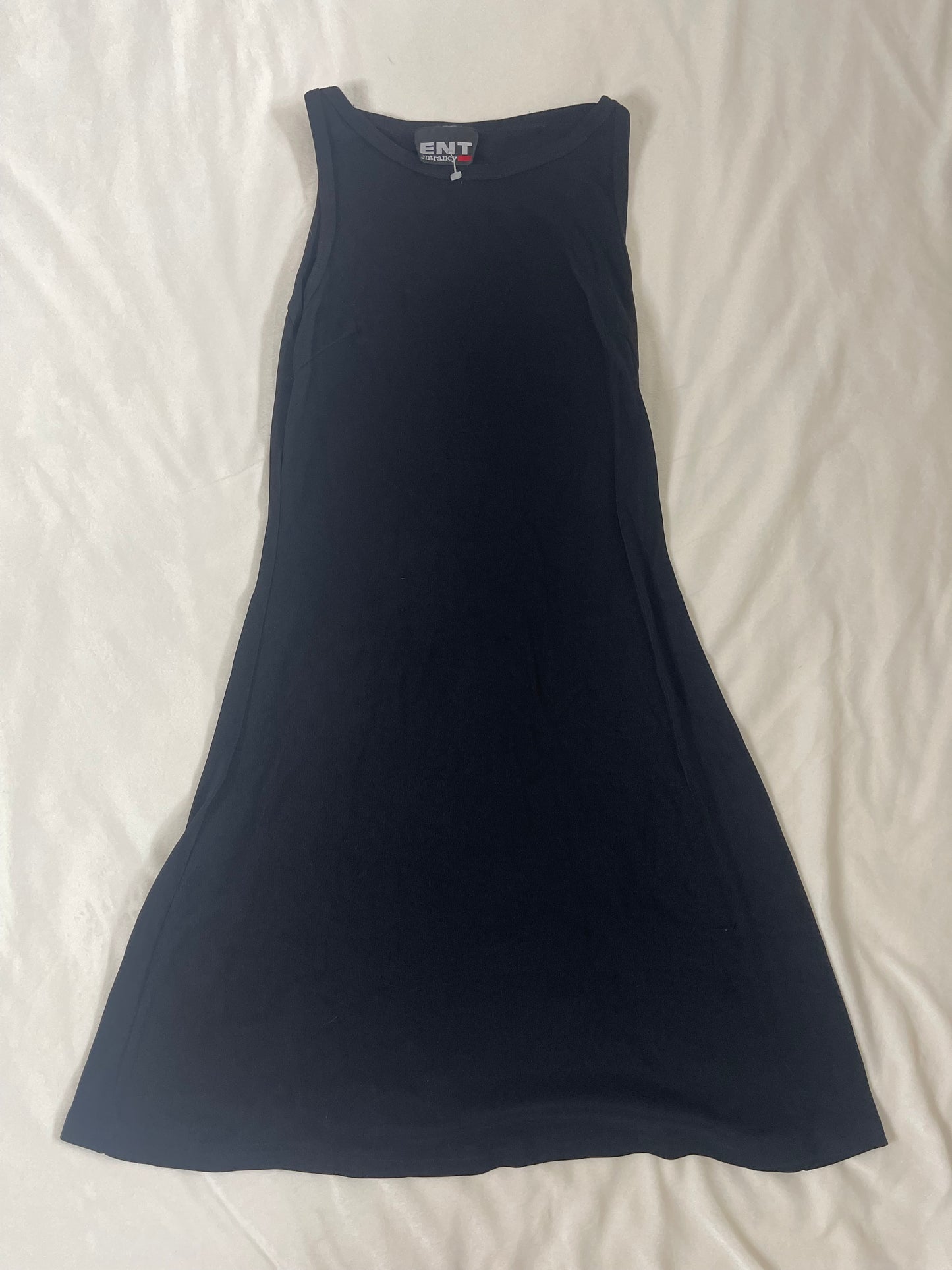 Y2k plain black mini dress