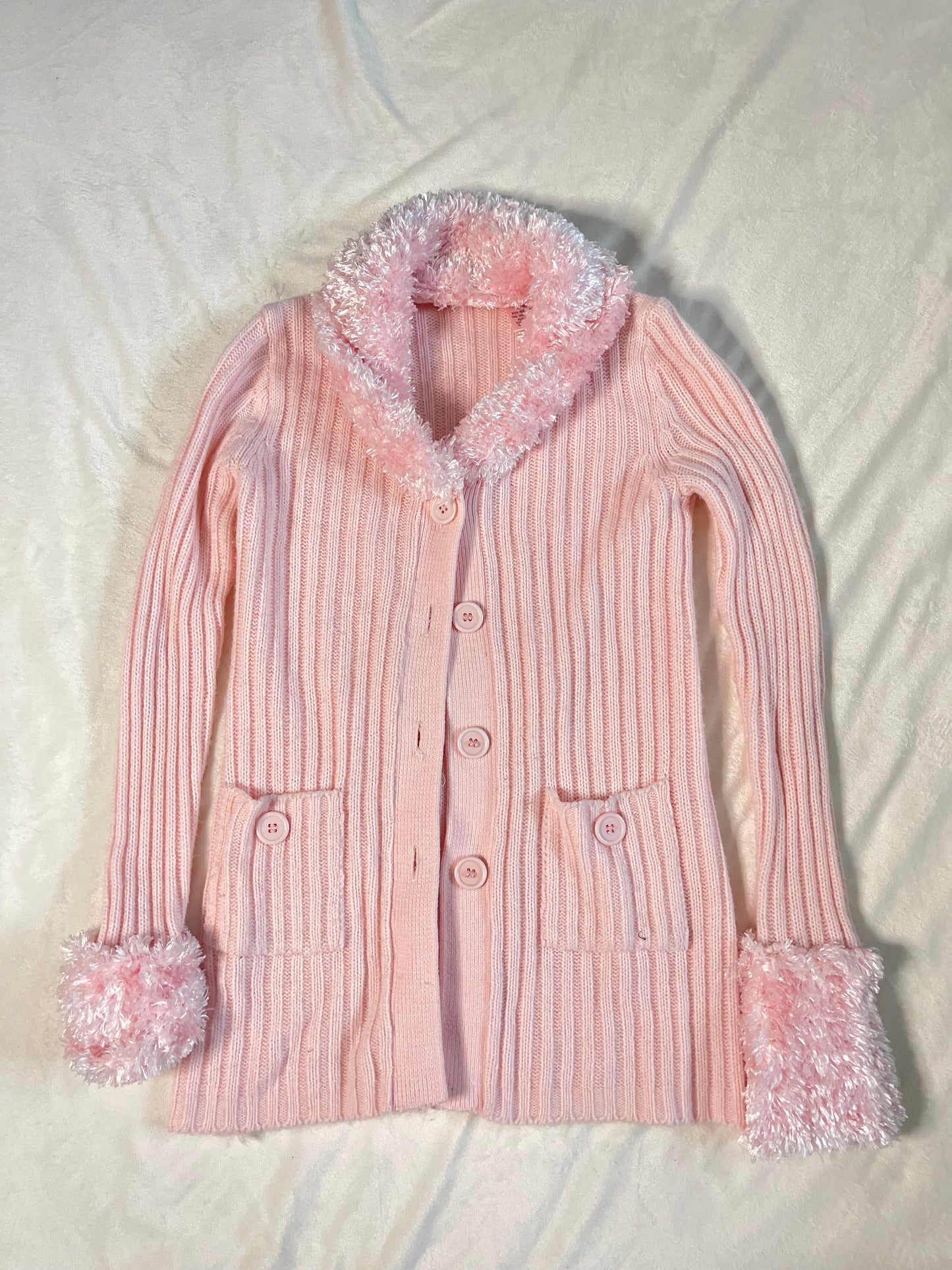 Y2k Pink fluffy cardigan