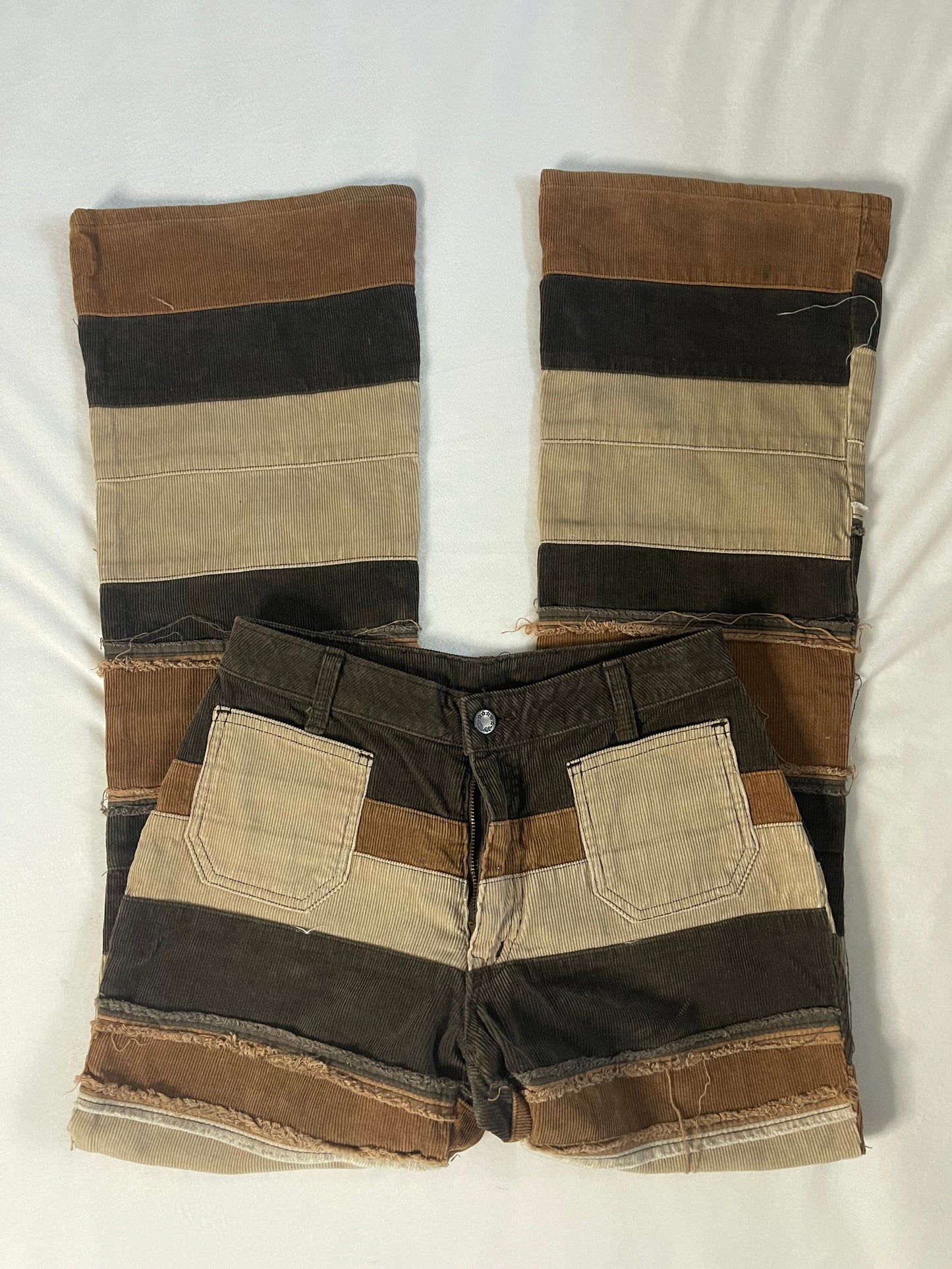 Patchwork corduroy pants