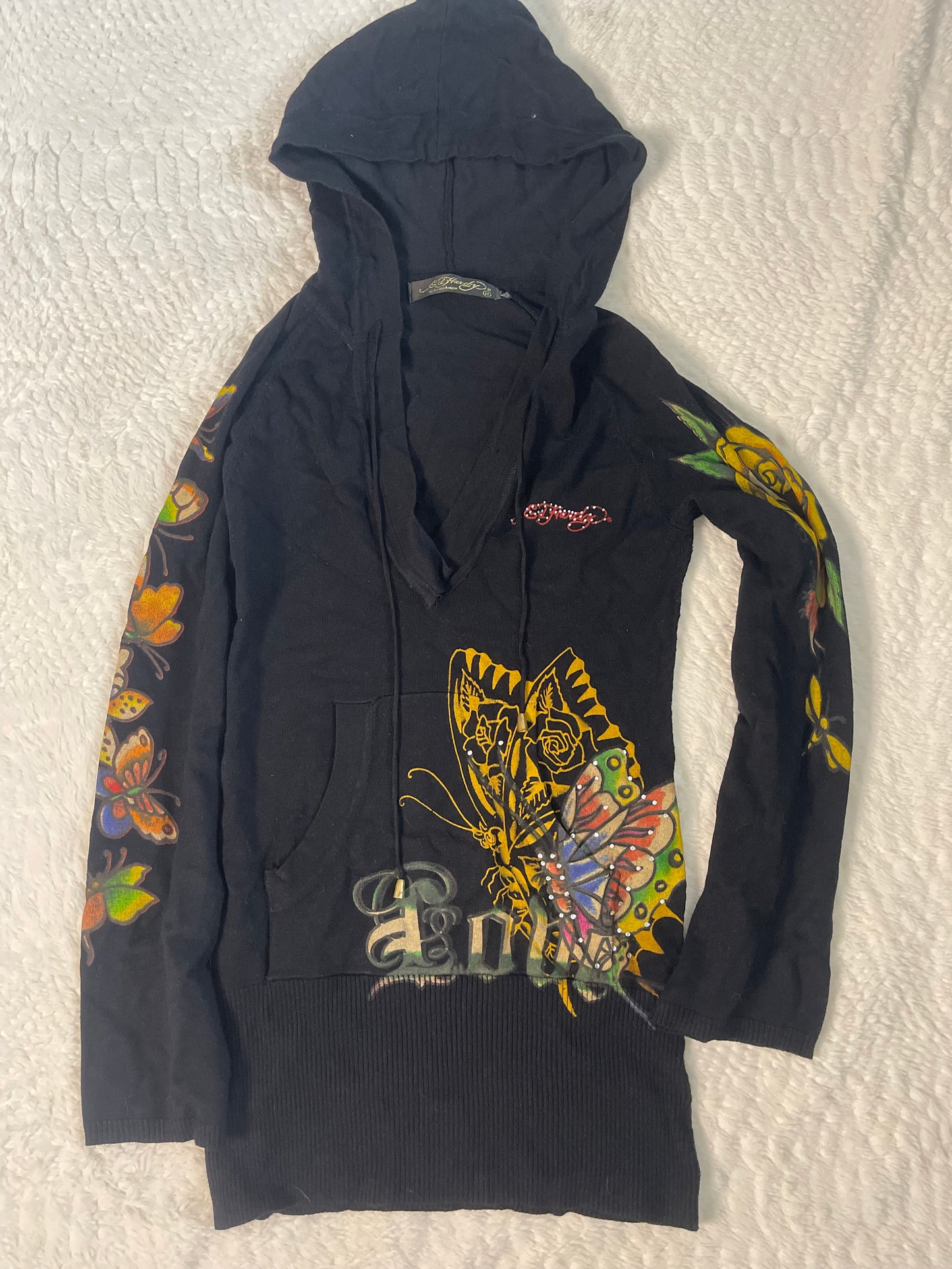 Y2k Ed Hardy graphic hoodie