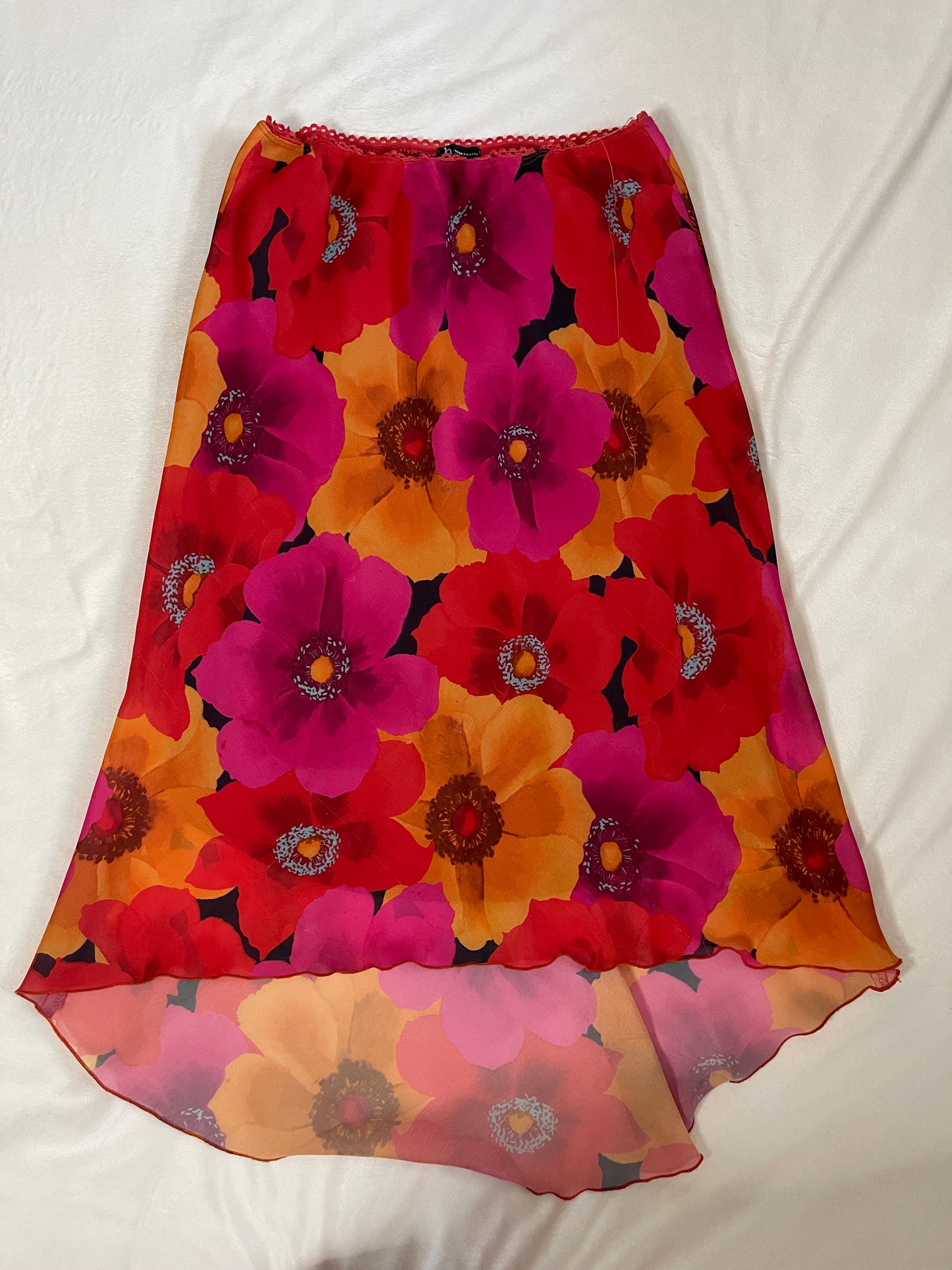 Y2k floral midi skirt