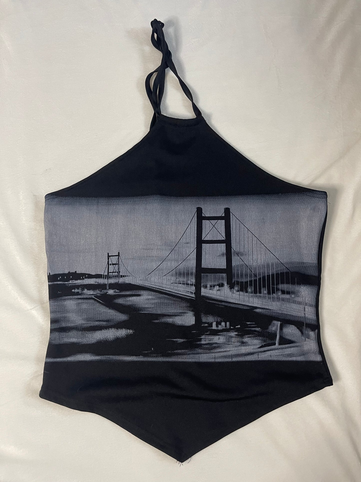 Y2k graphic halter top