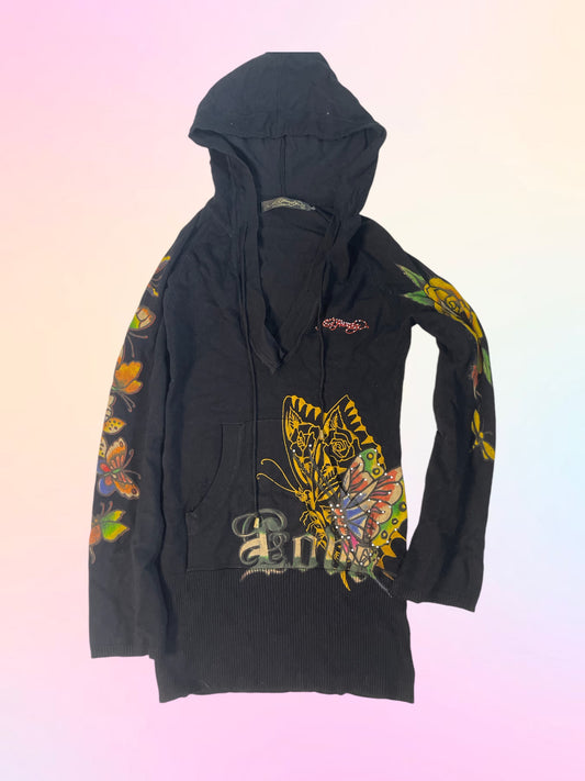 Y2k Ed Hardy graphic hoodie