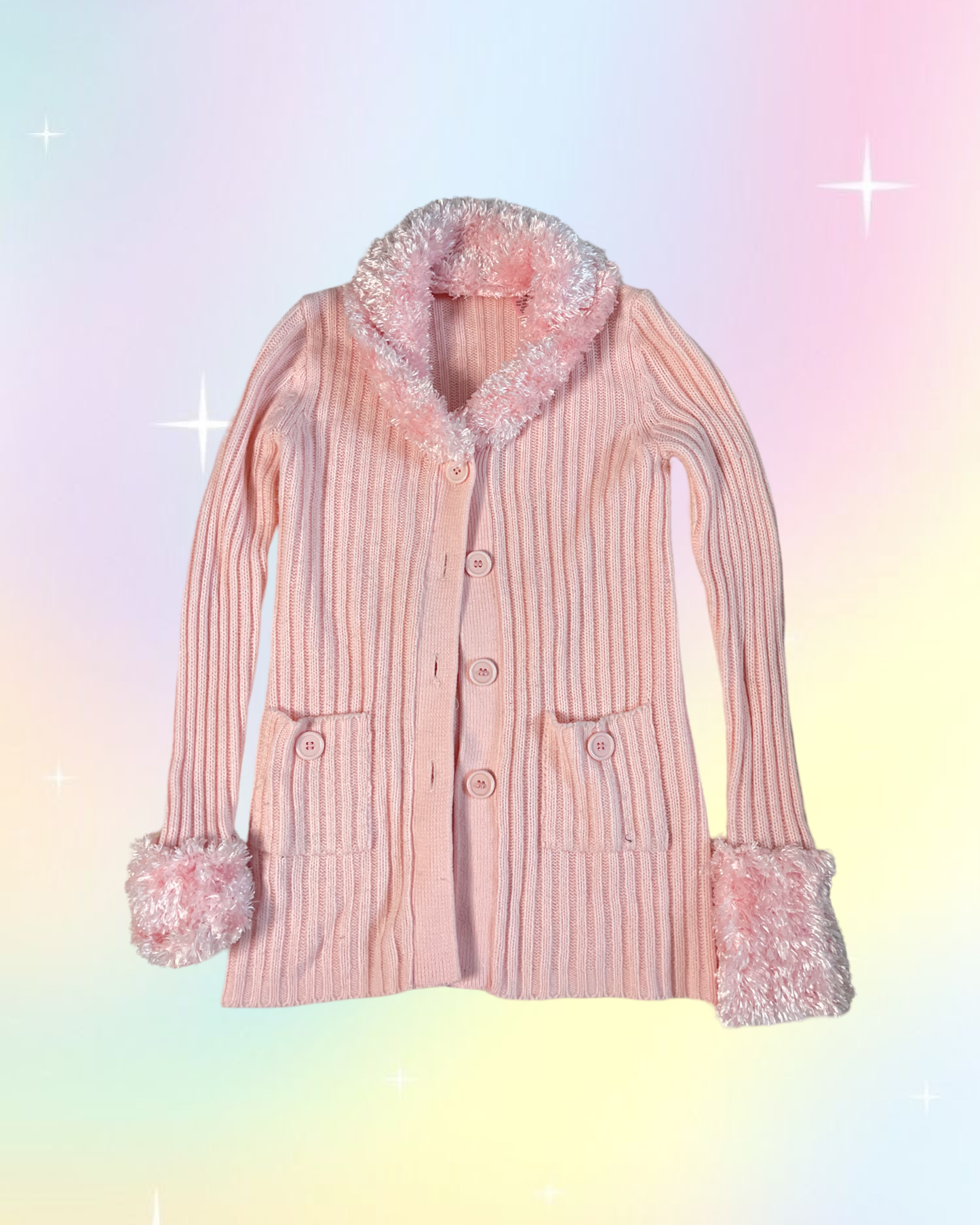 Y2k Pink fluffy cardigan