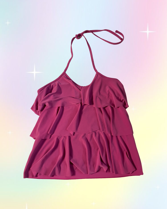 Y2k Ruffled Halter Top