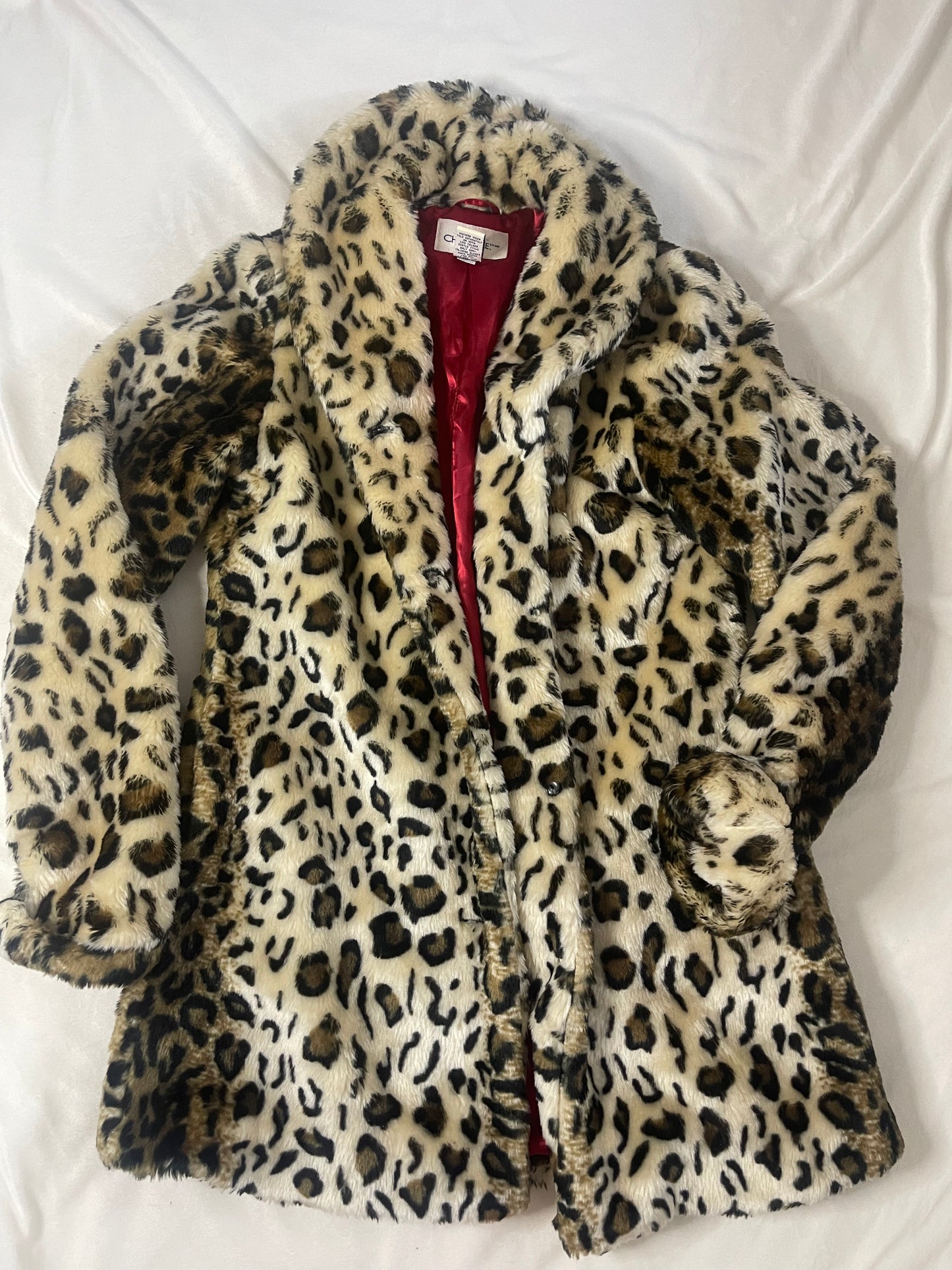 Y2k leopard print fur coat