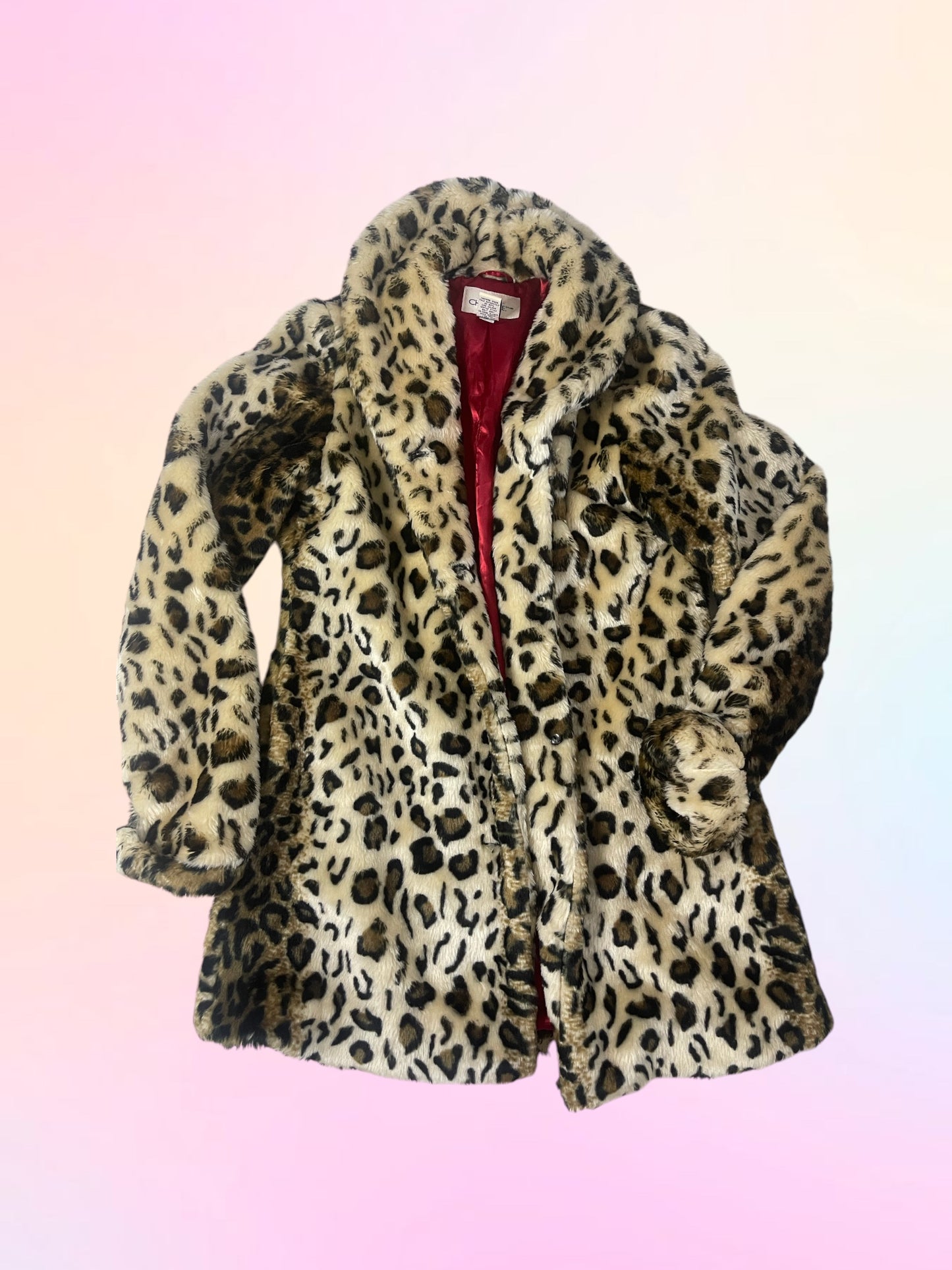 Y2k leopard print fur coat