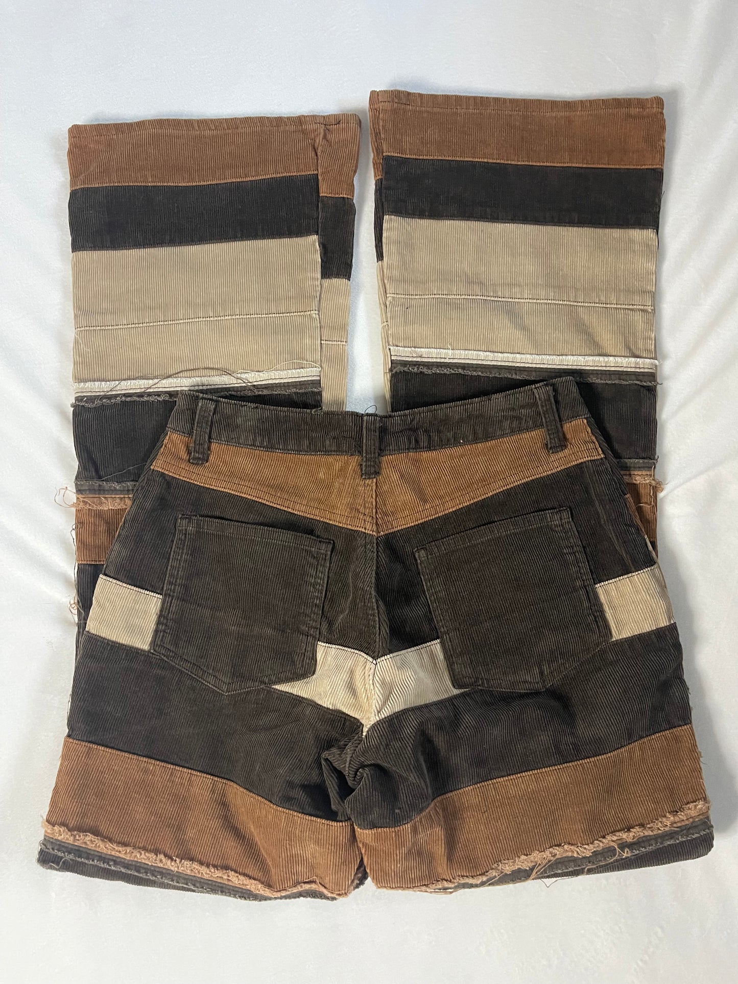 Patchwork corduroy pants