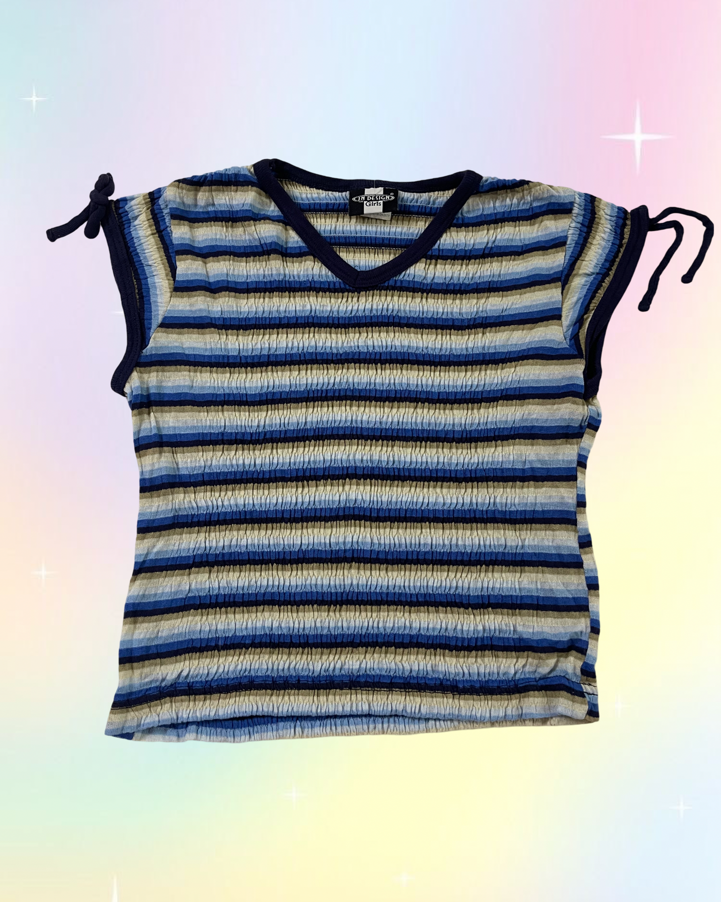 Y2k striped baby tee