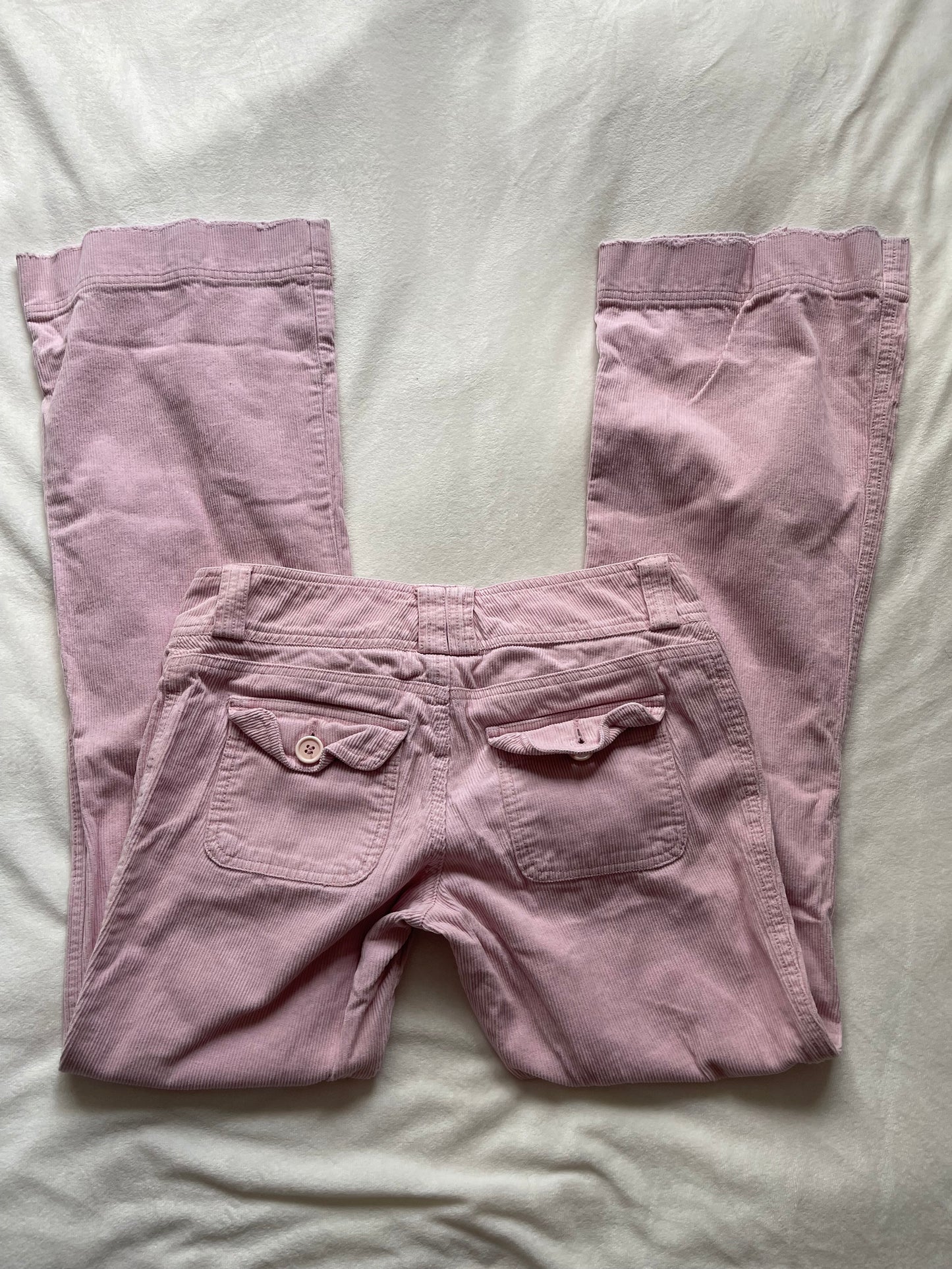 Y2k pink corduroy flares