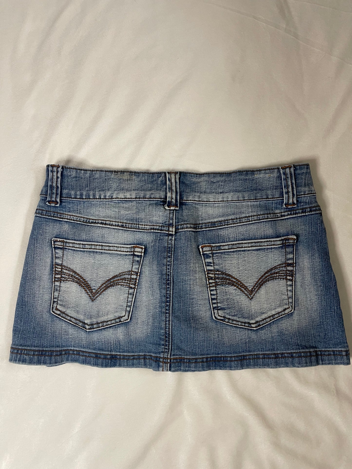 Y2k denim mini skirt