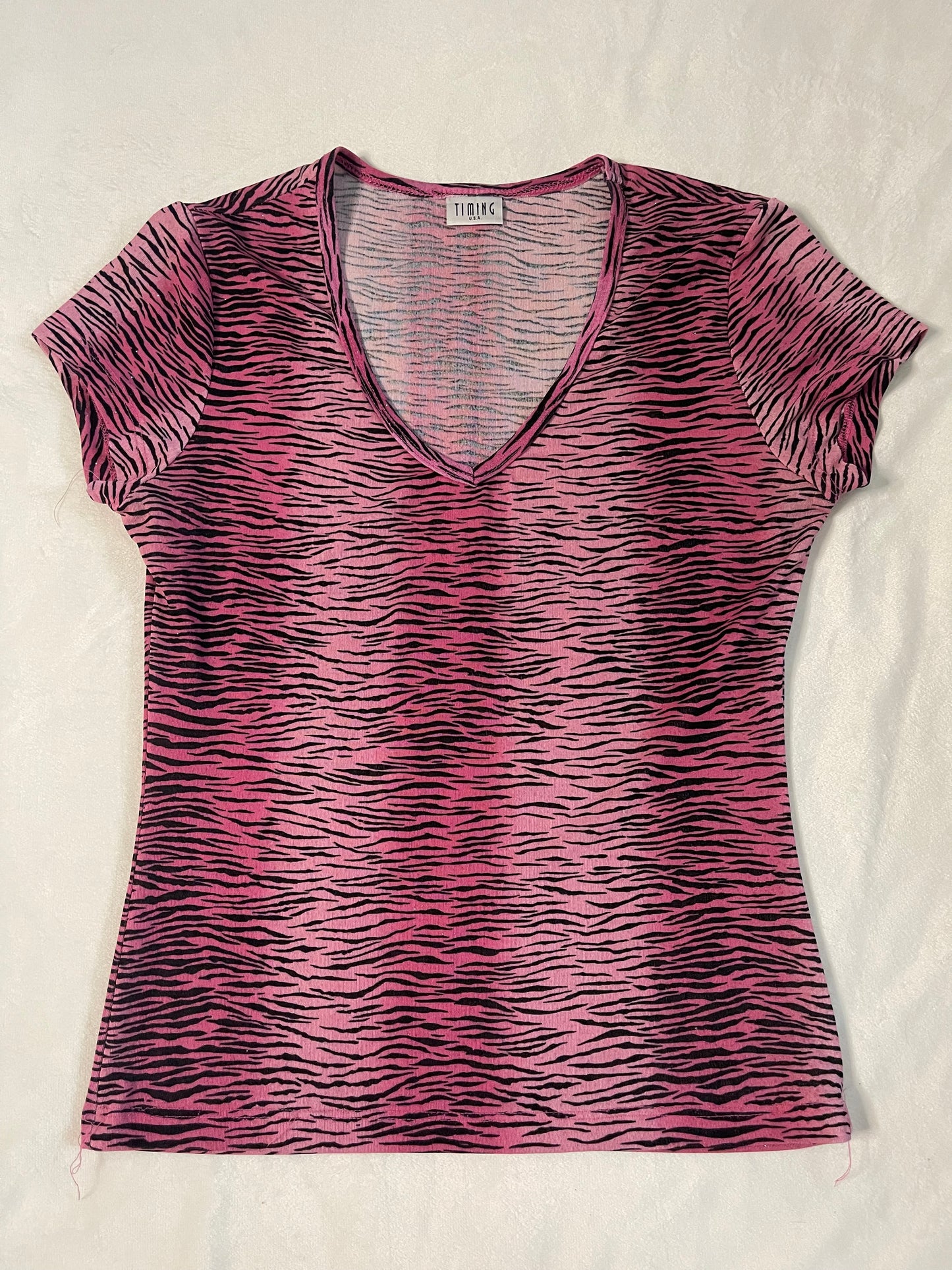 Y2k Pink cheetah print Tee