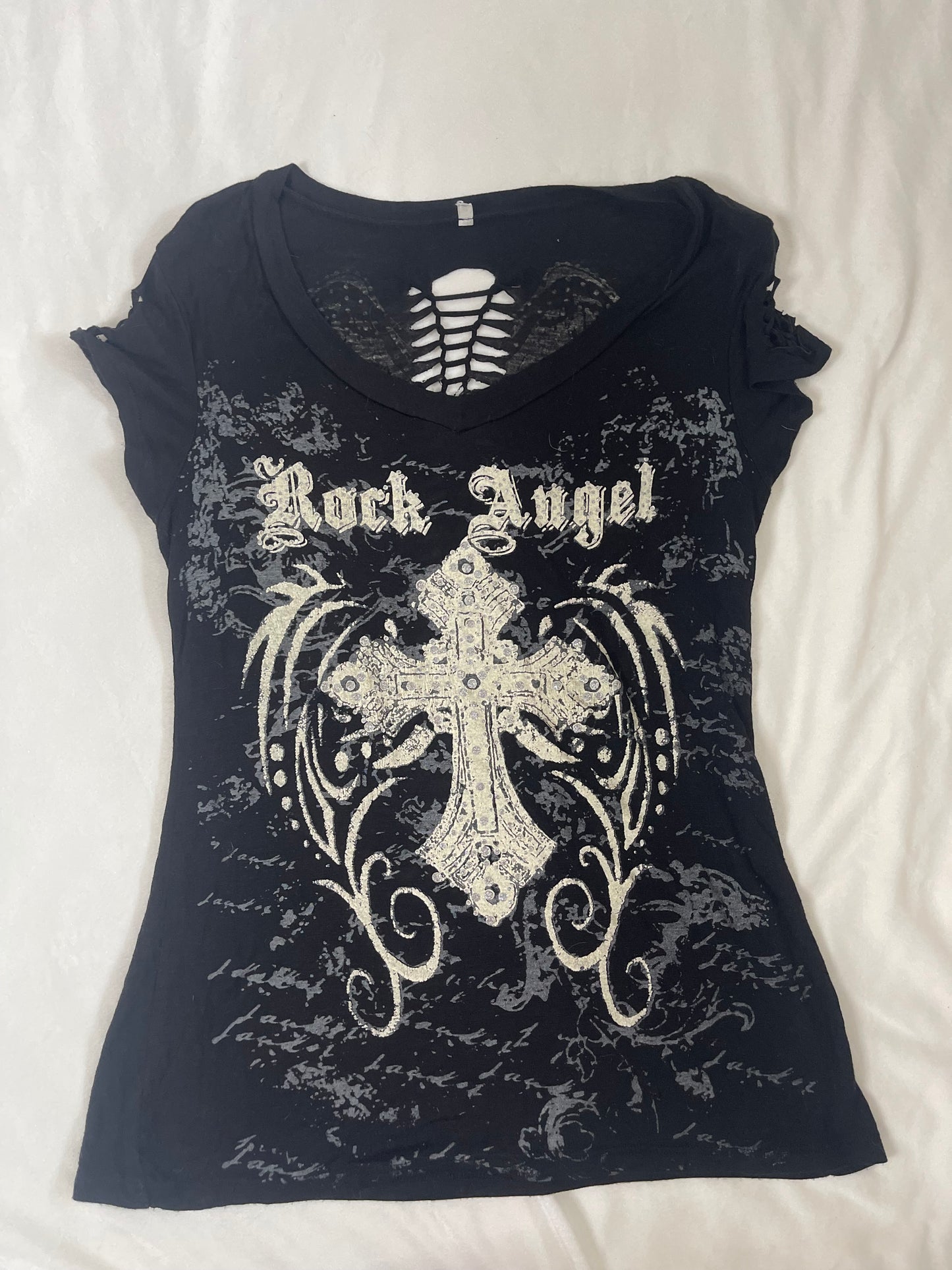 Y2k rock angel top