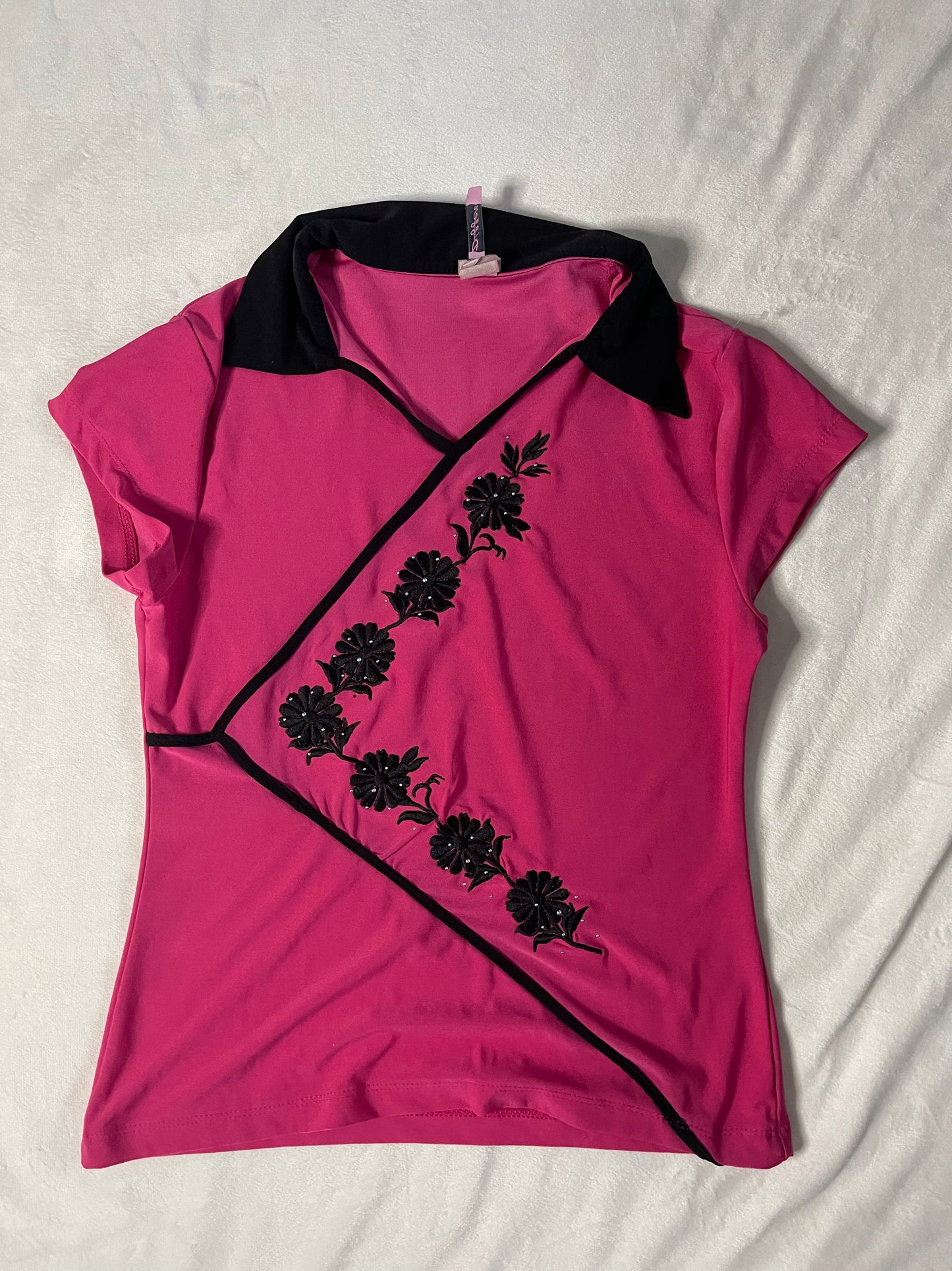 Y2k Collared Pink Top