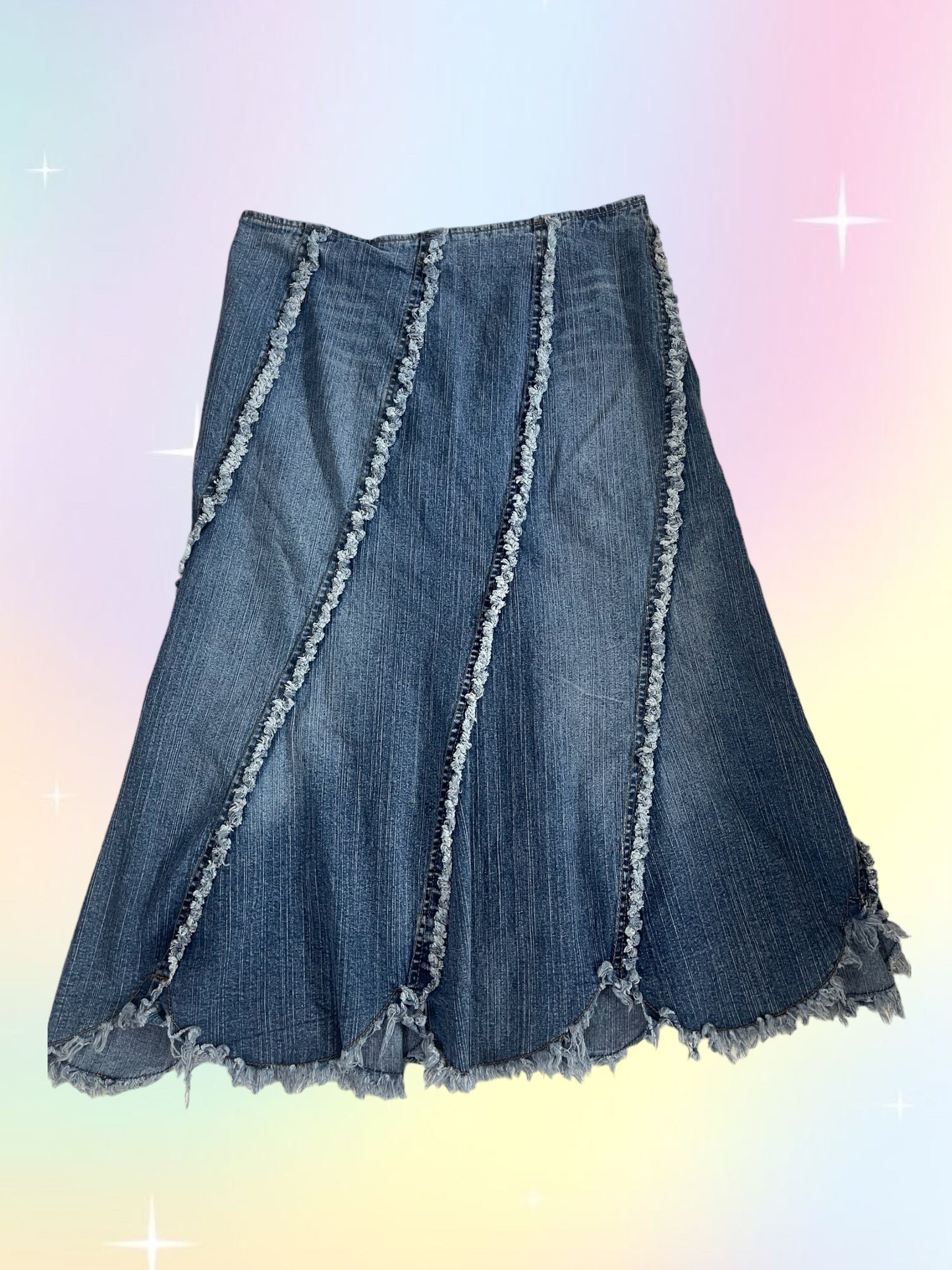 Y2k denim midi/maxi skirt