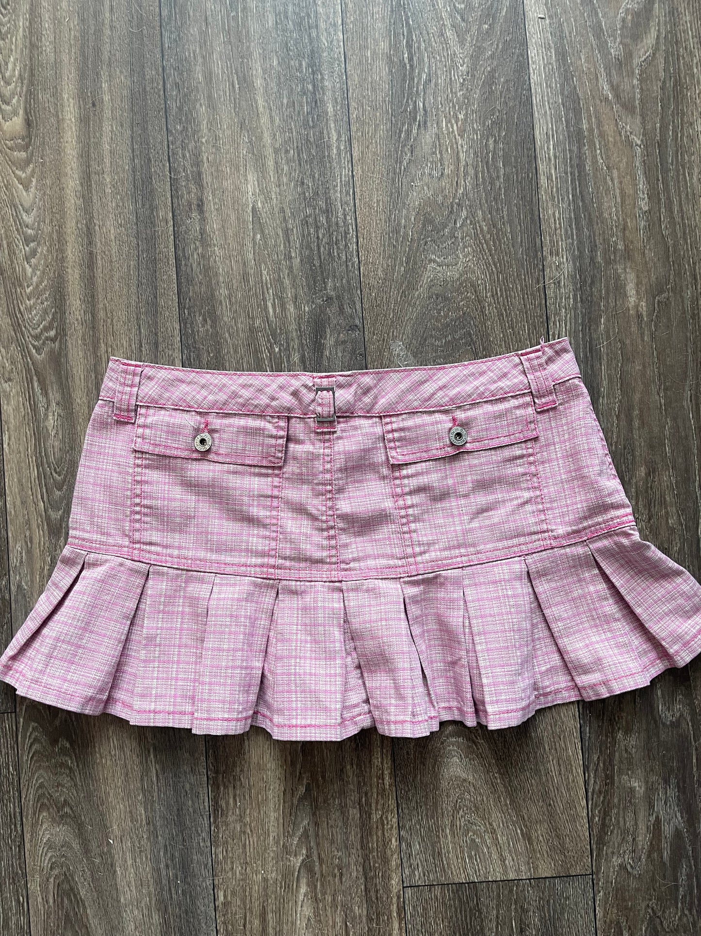 Y2k plaid ruffle mini skirt