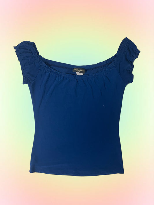 Y2k blue milkmaid top