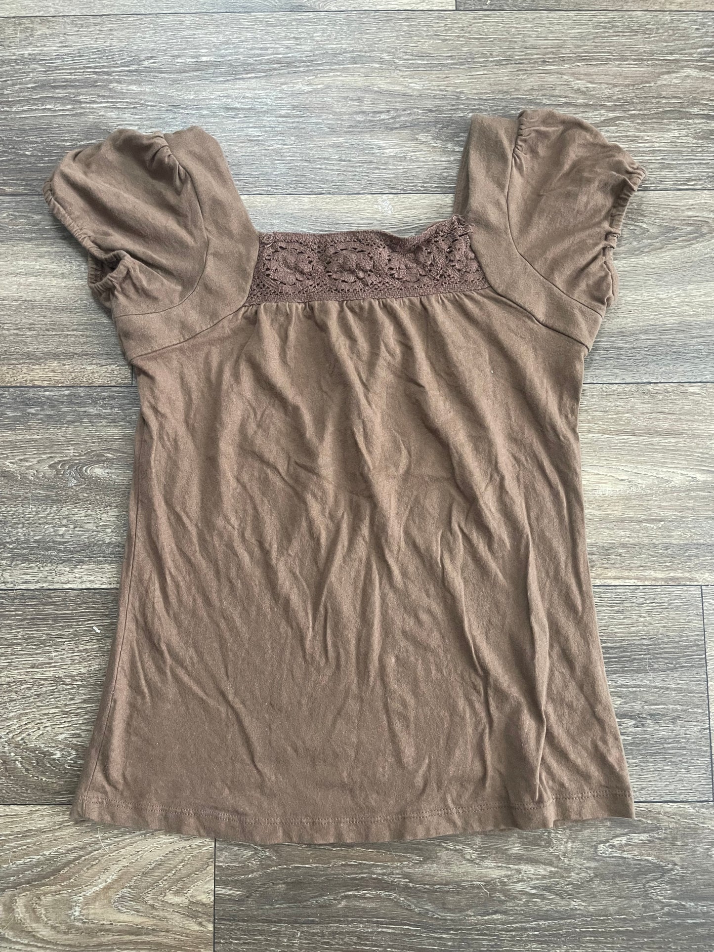 Y2k brown babydoll top