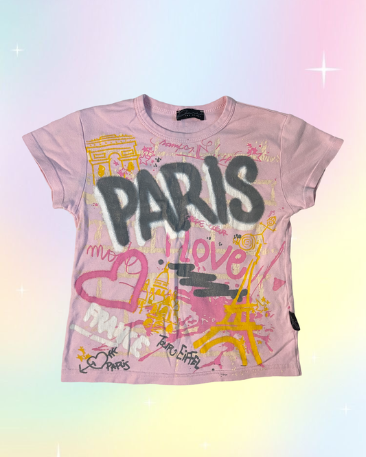 Y2k Paris baby tee