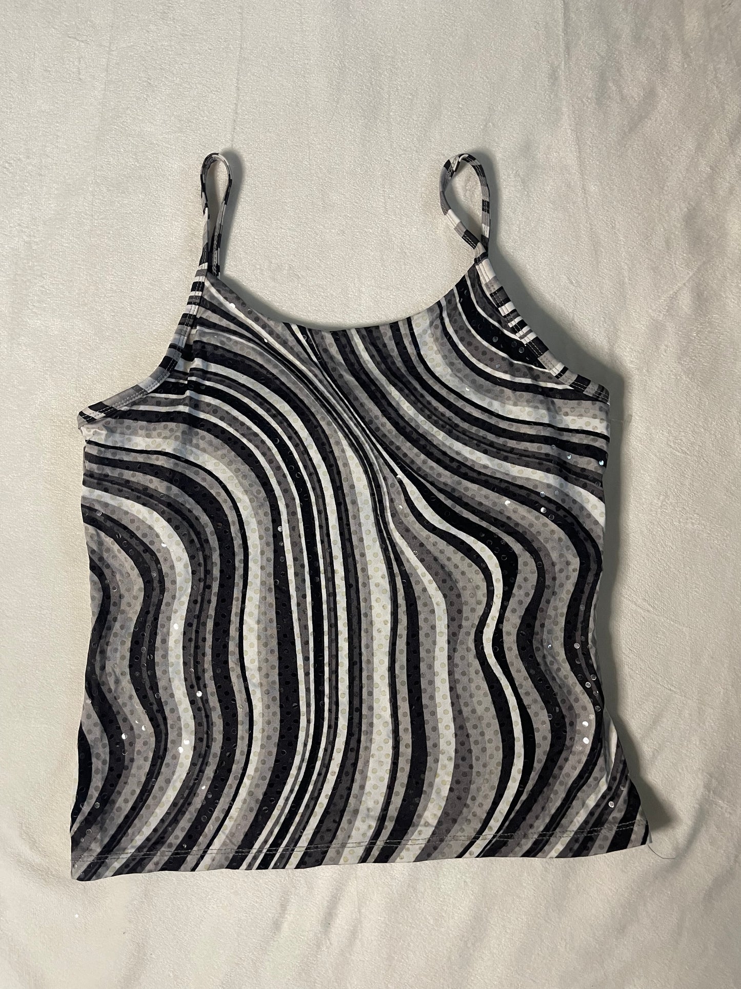 Y2k swirl glitter tank