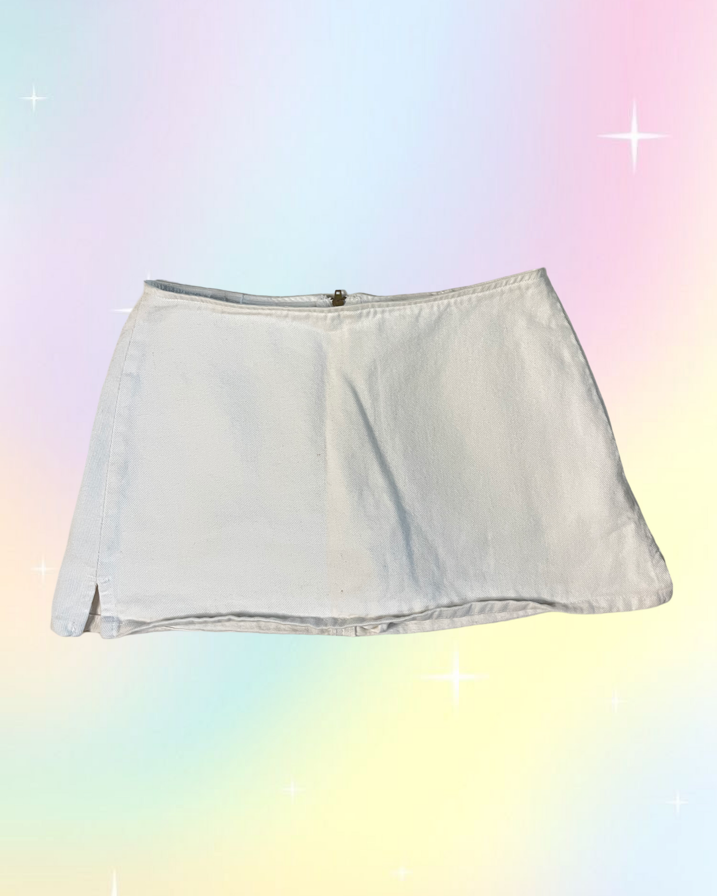 Y2k White micro Mini skirt