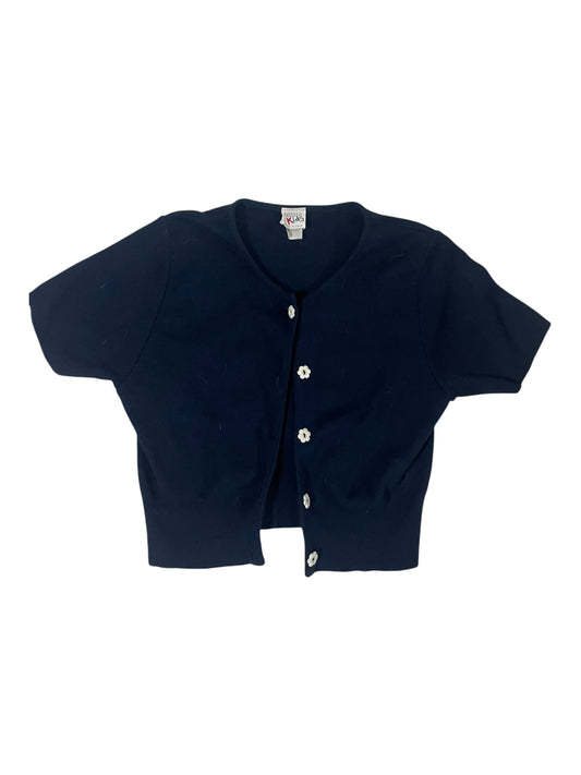 Y2k navy blue flower cardigan