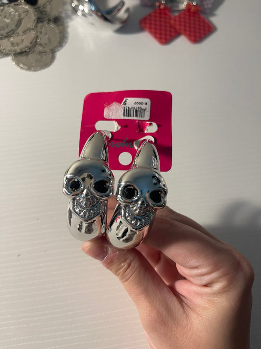 Deadstock skull hoop earrings