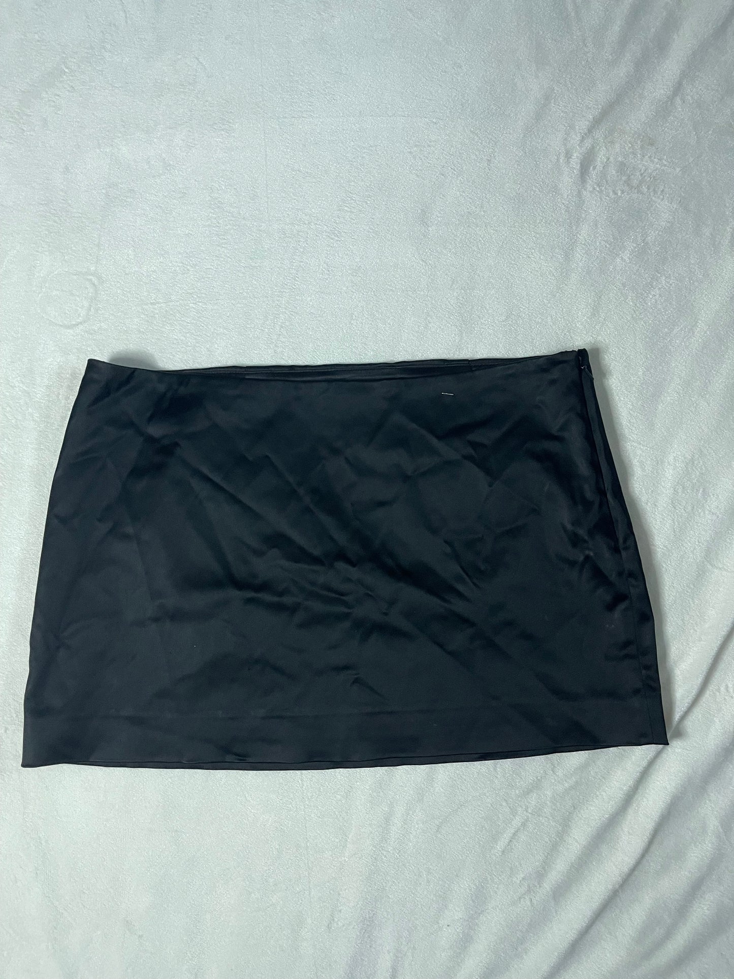 Y2k black silky micro mini skirt