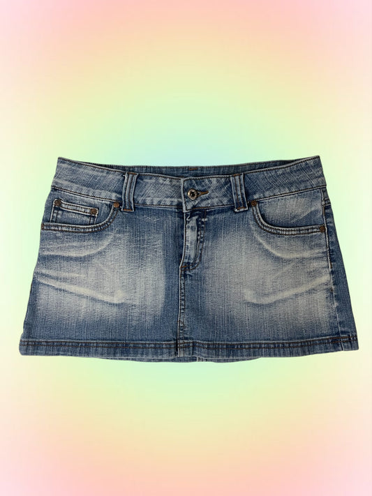 Y2k denim mini skirt